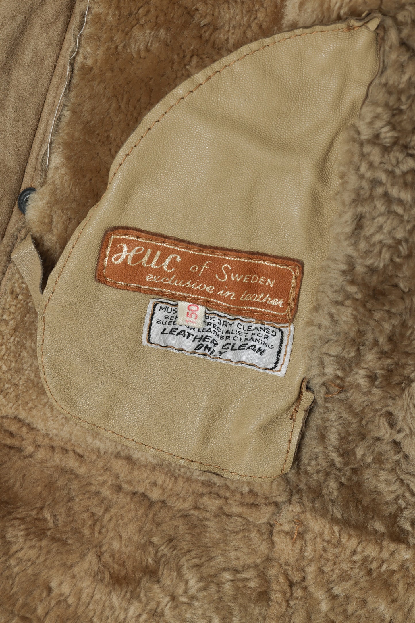 1970s Swedish Shearling Sheepskin Coat, Full-Pelt Interior, Shawl Collar