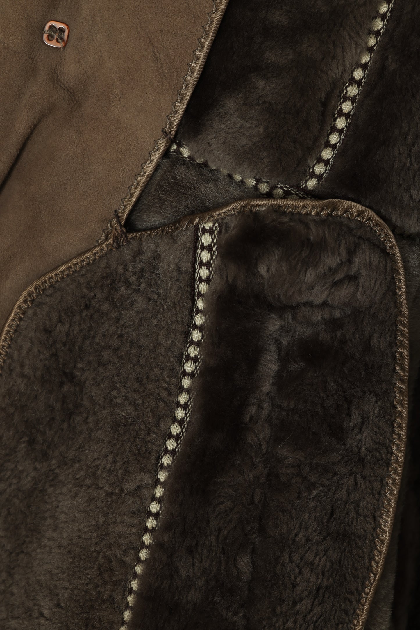 1975–1985, Shearling-Faced Sheepskin Car Coat with Western Yoke Seaming