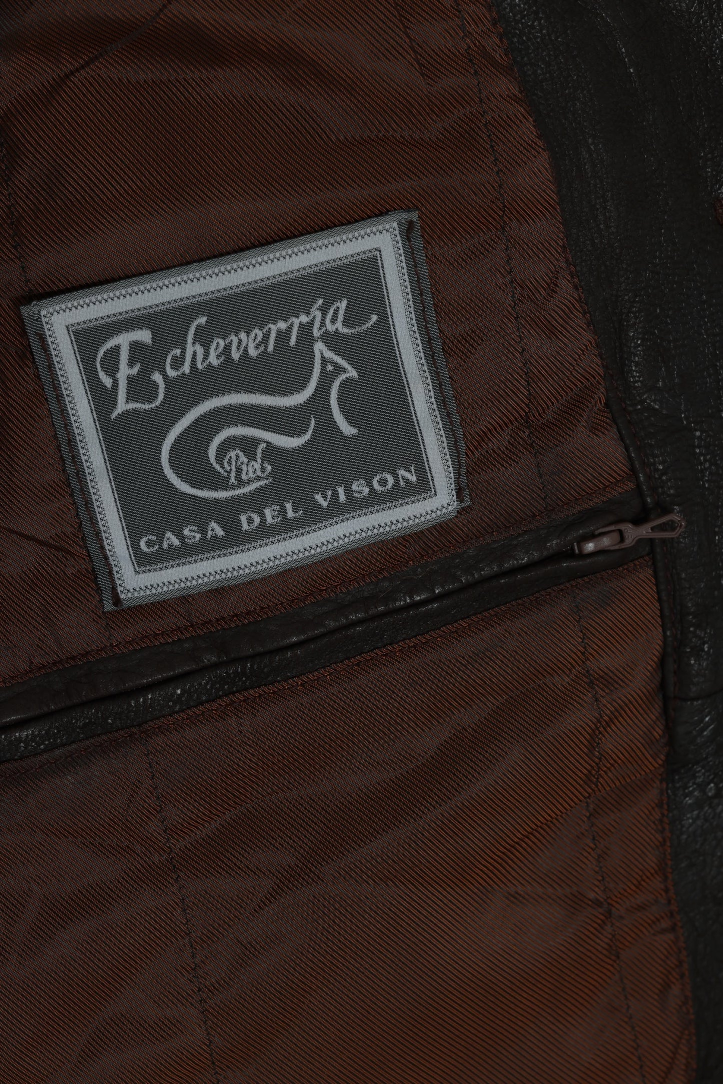 1985–1995 Echeverria Casa del Visón Leather Jacket, Straight Block Pattern, Spanish