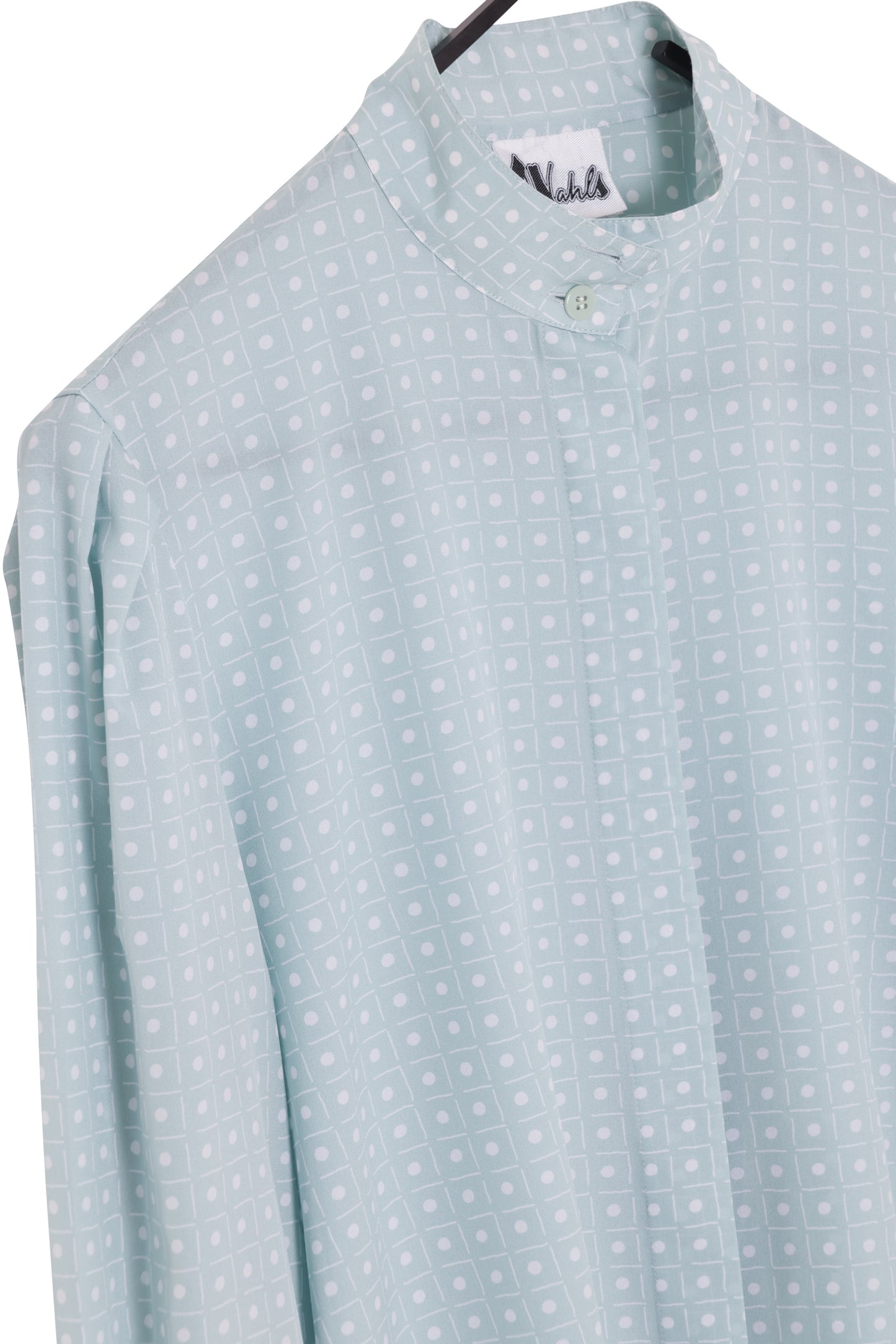 1990s Crepe Blouse, Hidden Placket, Mandarin Collar Variant, Swedish