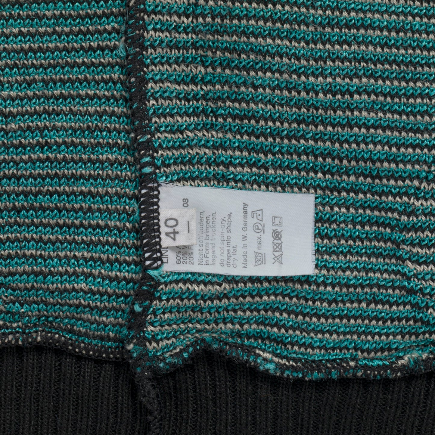 Jacquard Interlock Knit Viscose Linen Blend Dolman T Sweater