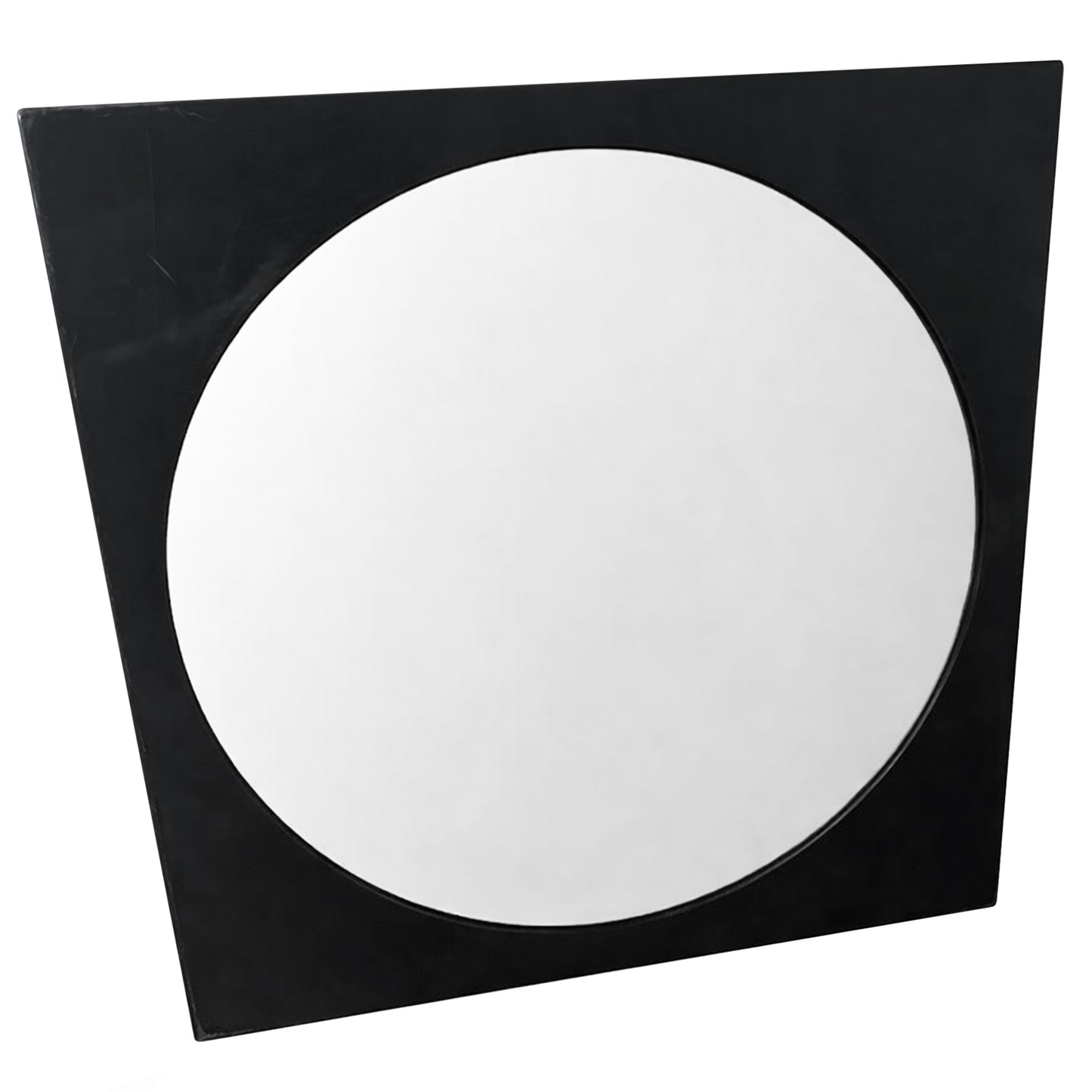 Square Mirror with Circular Aperture, Injection-Molded ABS Frame , Early 1970s