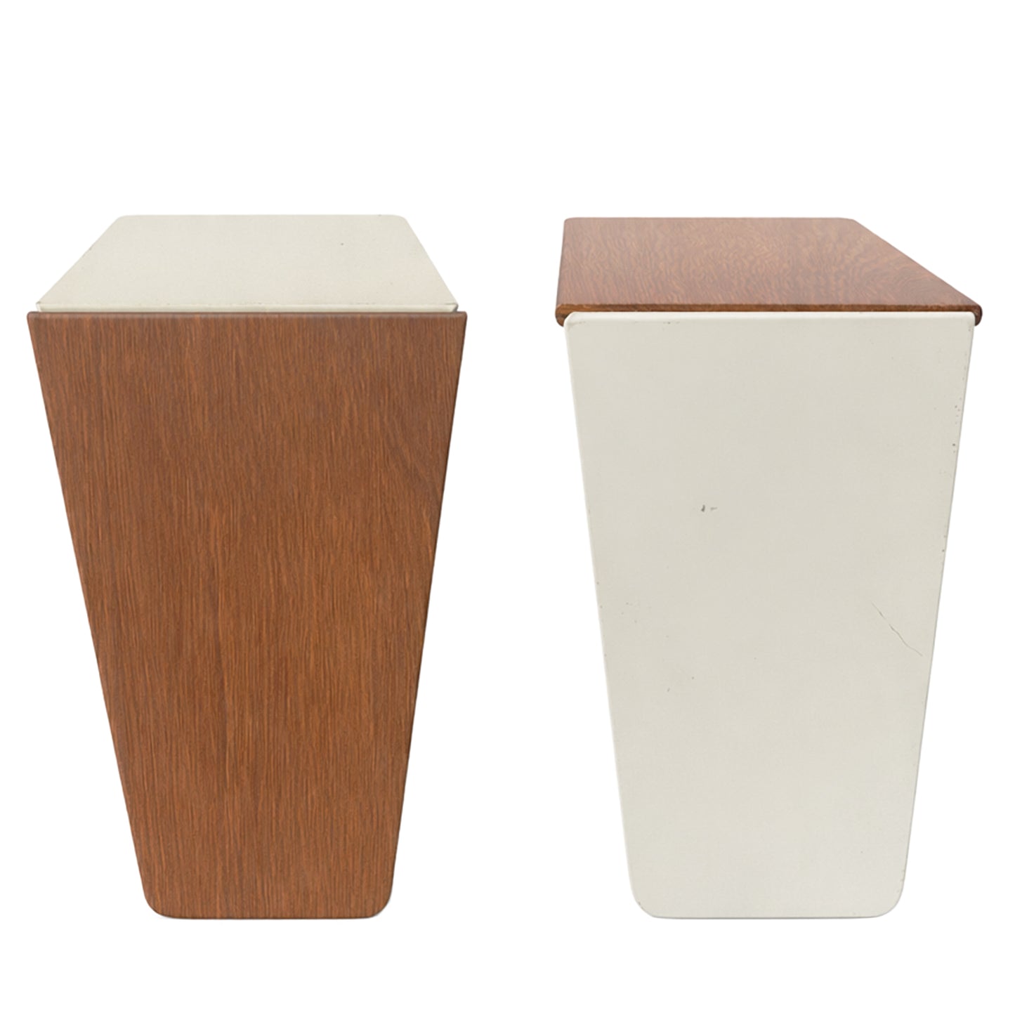 Teak Wedge Form Bookends, Painted Steel Base Plate, Mid 1960s