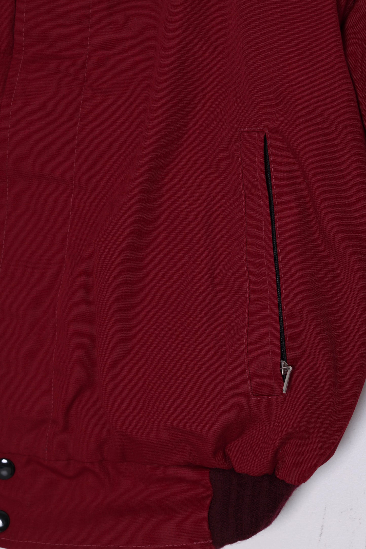 1990s, Finnish Insulated Bomber Jacket in Diolen-Cotton Composite, Knit Trim