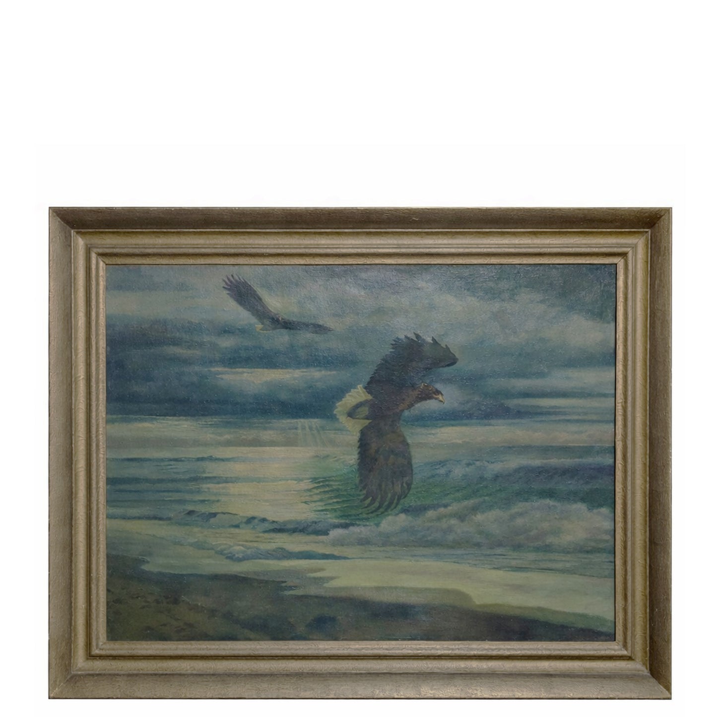 Seascape with Two Eagles, Oil on Linen Canvas