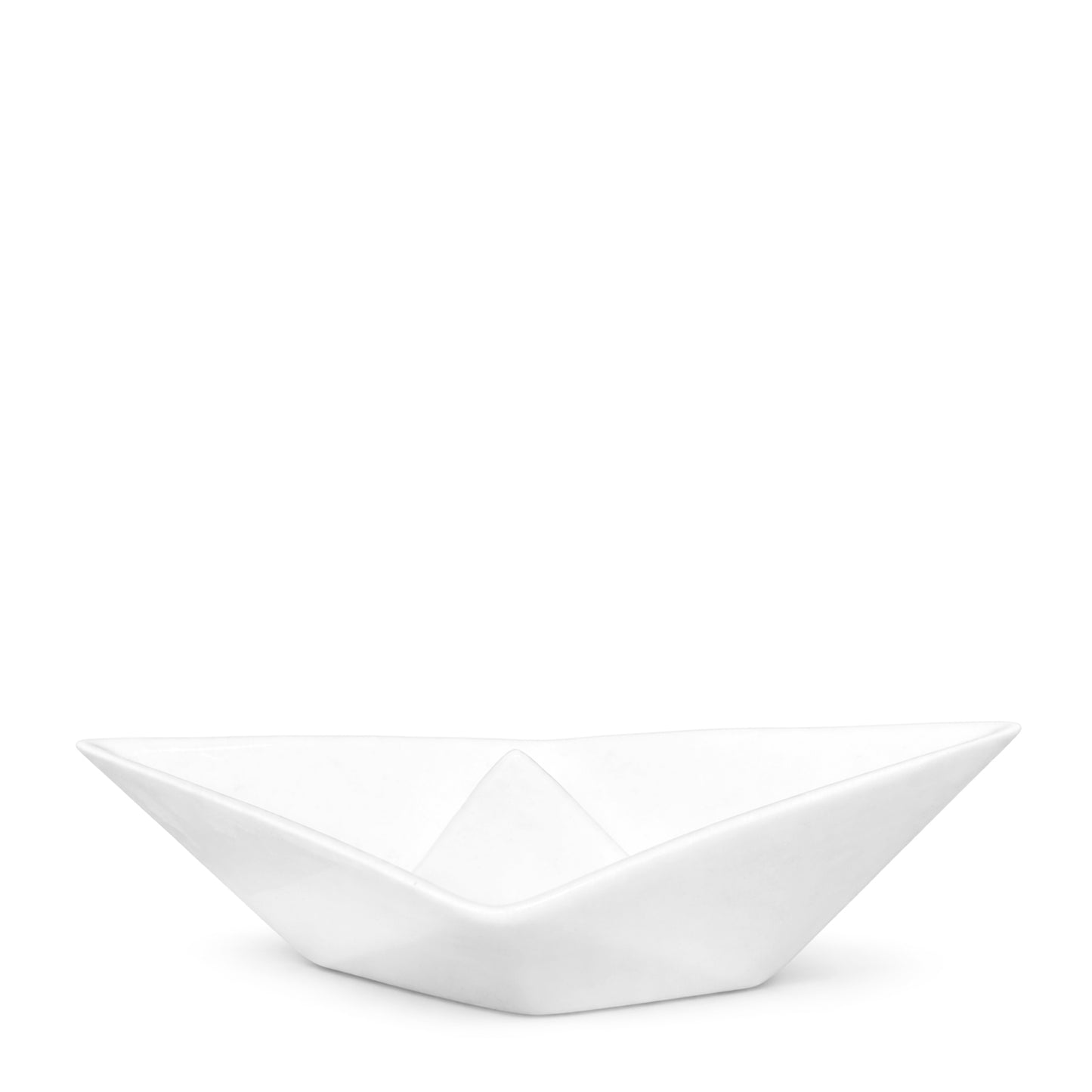 Folded Vessel Bowl, Porcelain, Slip-Cast Faceted Form