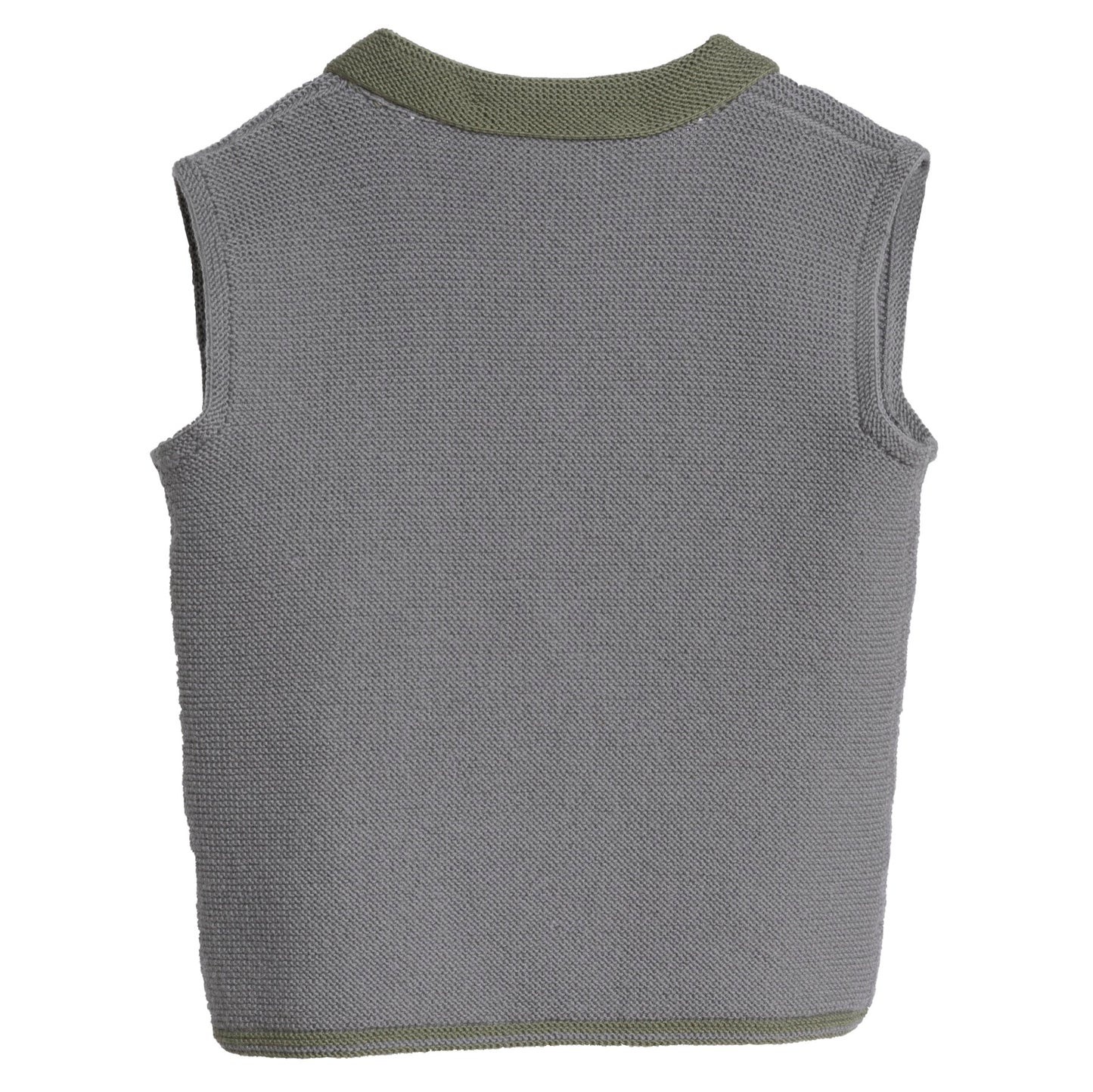 Wool Purl Knit Floral Studded Midsommar Vest