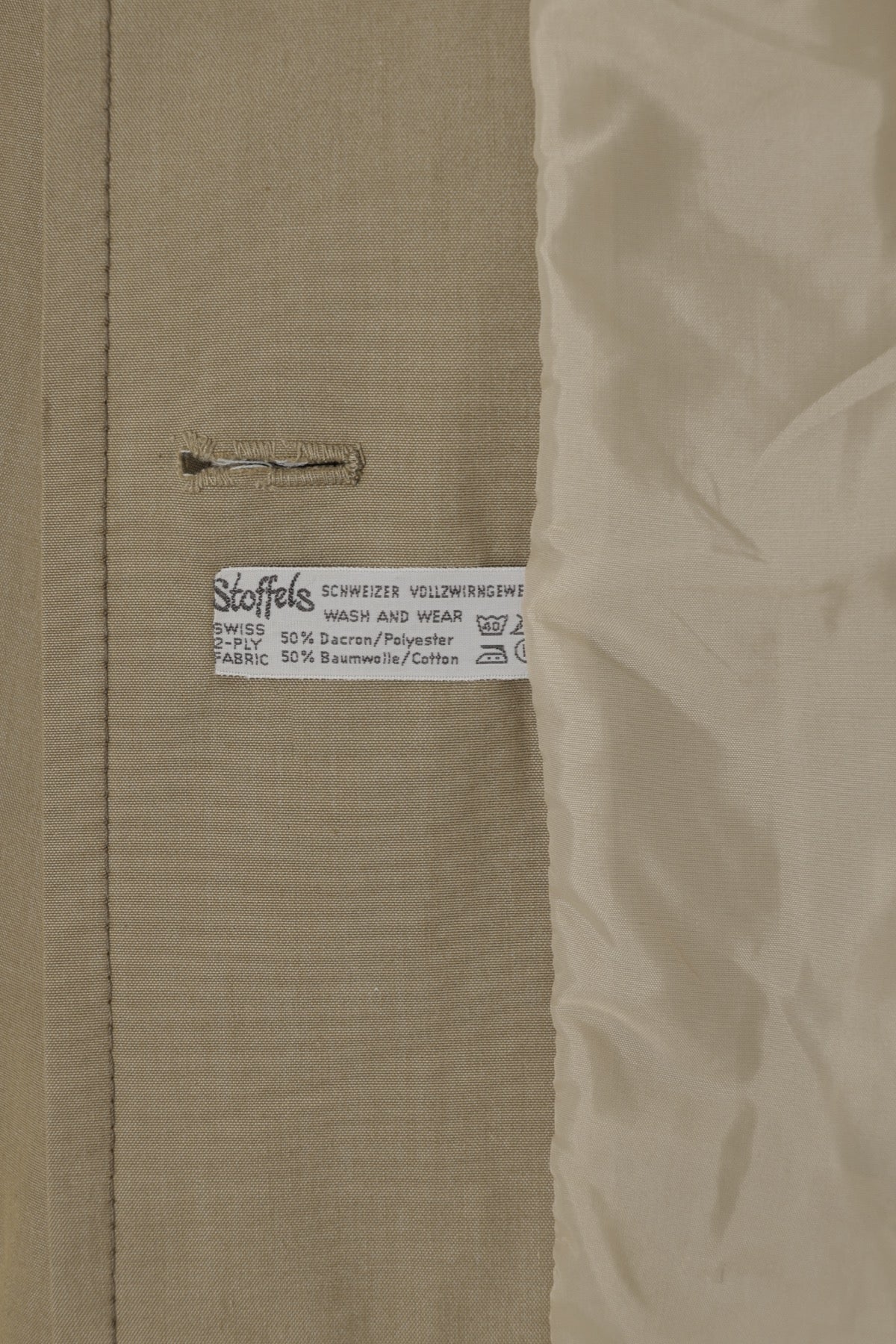Vintage, 1970s, Stoffels, Swiss 2-Ply Dacron Cotton