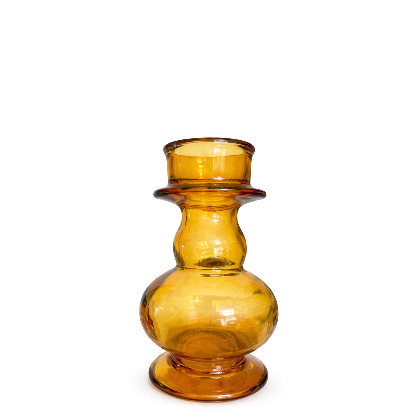 Pompadour Vase, Amber Soda-Lime Glass, Mold-Blown