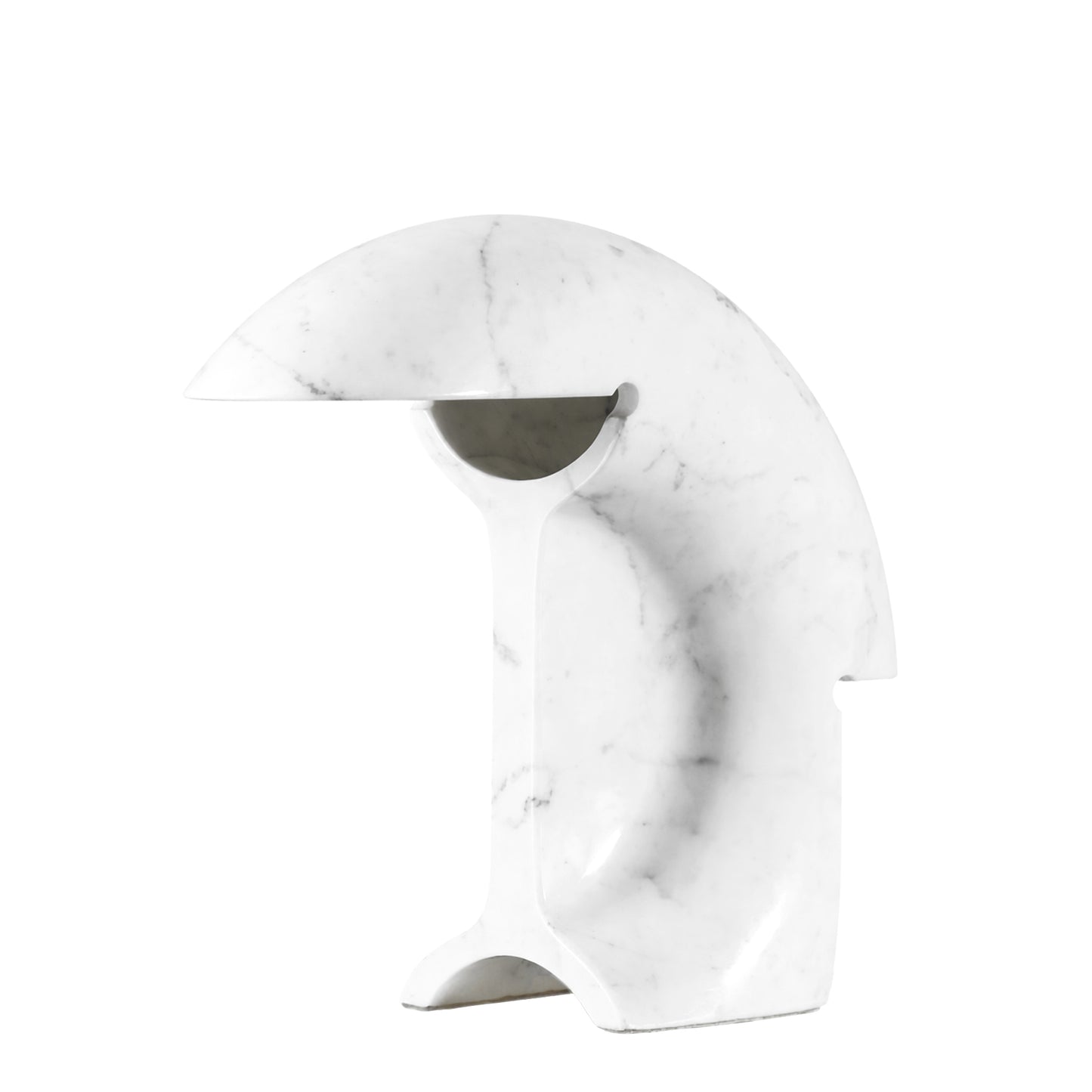 Biagio Table Lamp, Monolithic Carrara Marble Sculptural Luminaire