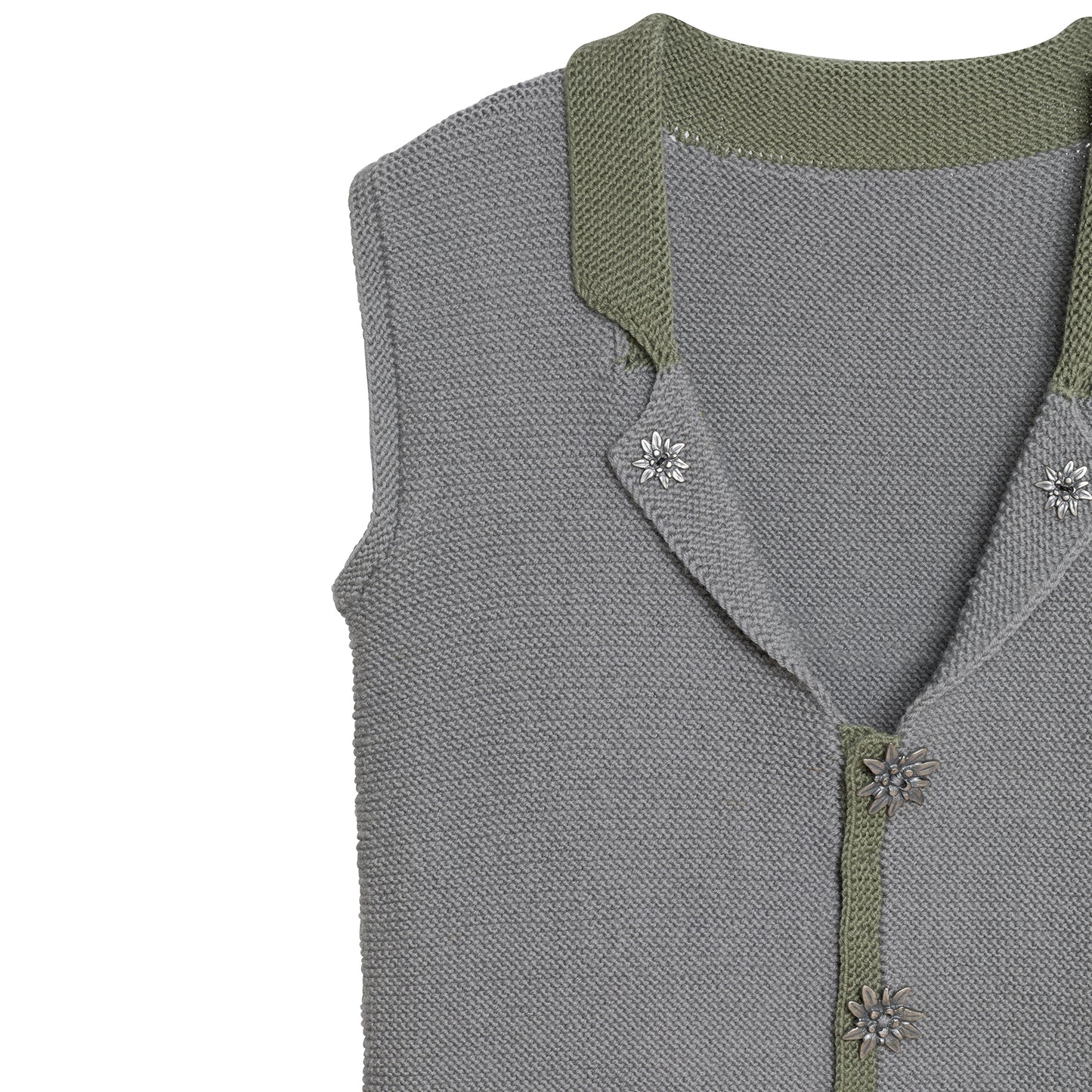 Wool Purl Knit Floral Studded Midsommar Vest