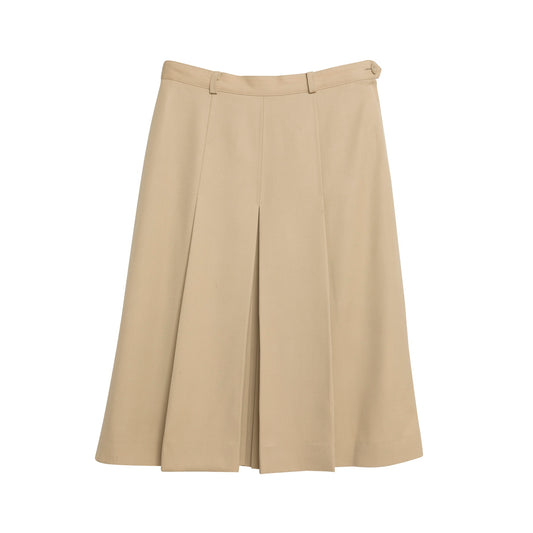 Twill Weave Box Pleat A-Line Skirt