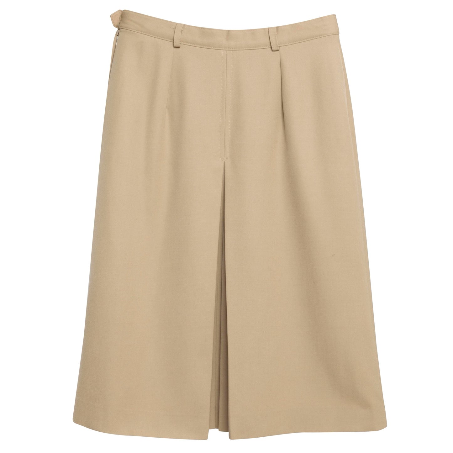 Twill Weave Box Pleat A-Line Skirt