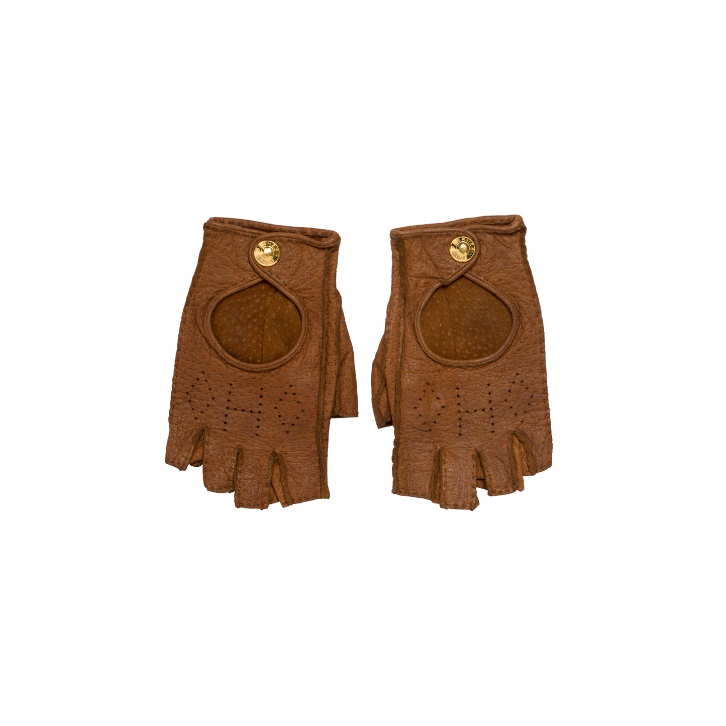 Ostrich Leather Fingerless Driving Gloves