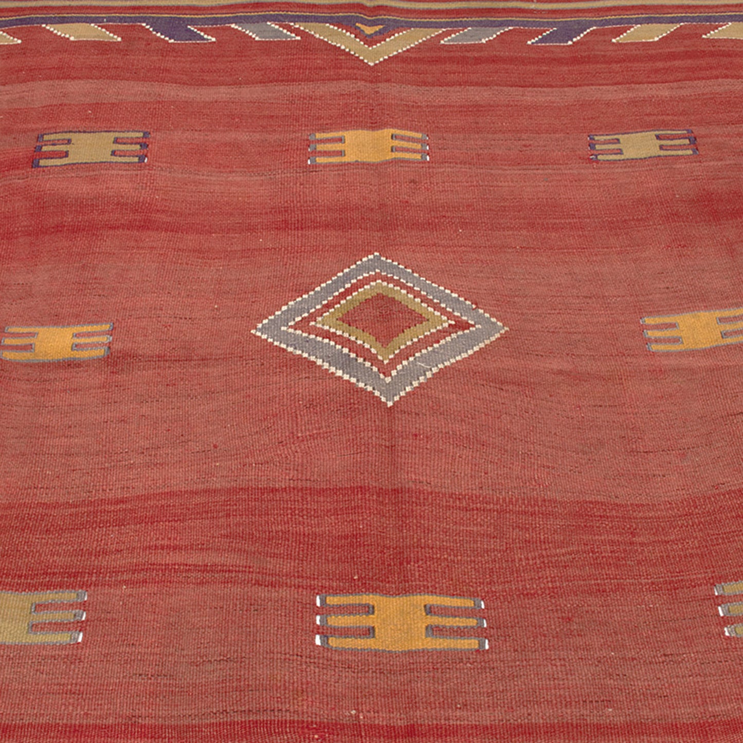 Sparse Motif Grid, Central Diamond Axis, Red Field