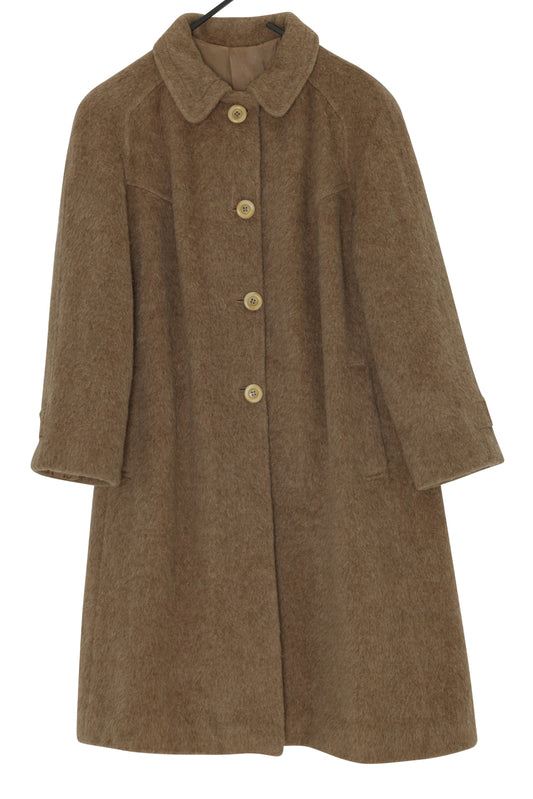 1950s–60s Llama Wool Cocoon Coat with Raglan Sleeve Construction, Sweden