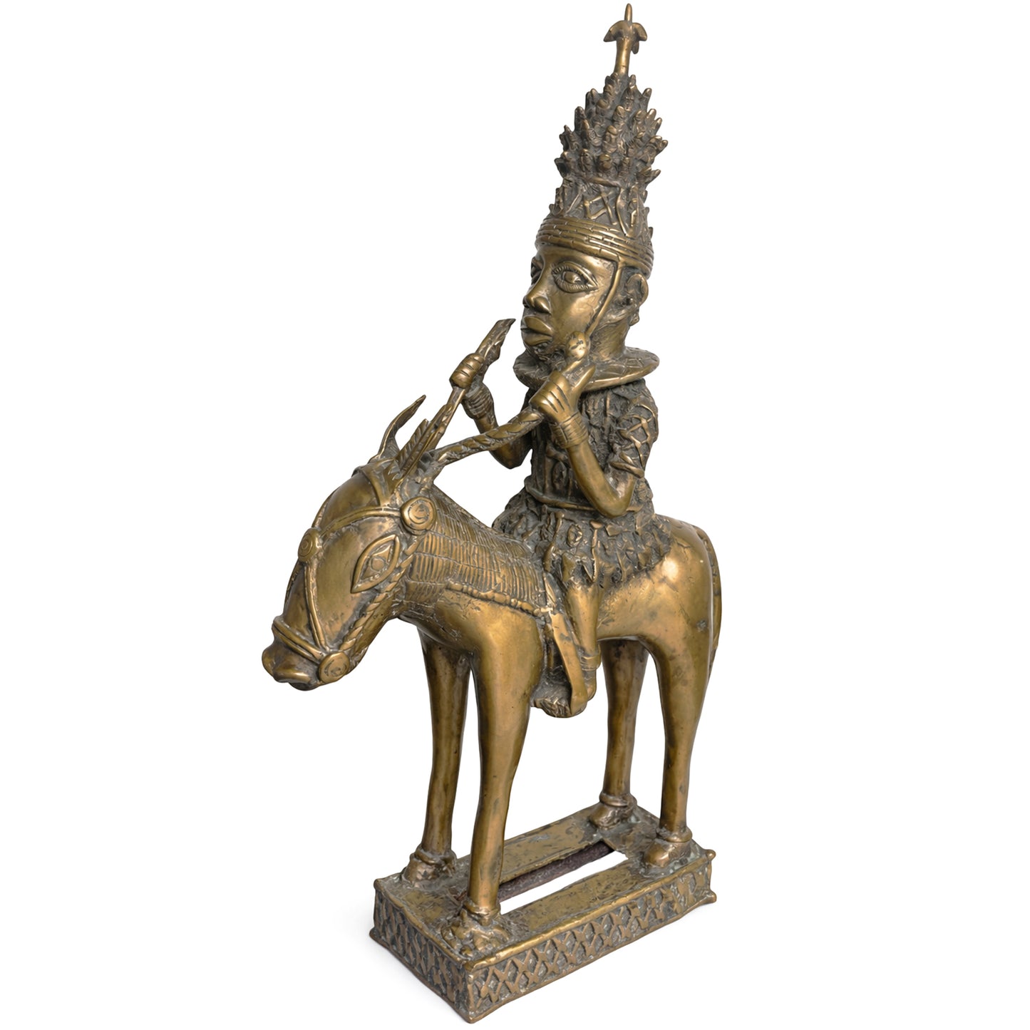 Mounted Figure, Benin Court Tradition, Cast Brass
