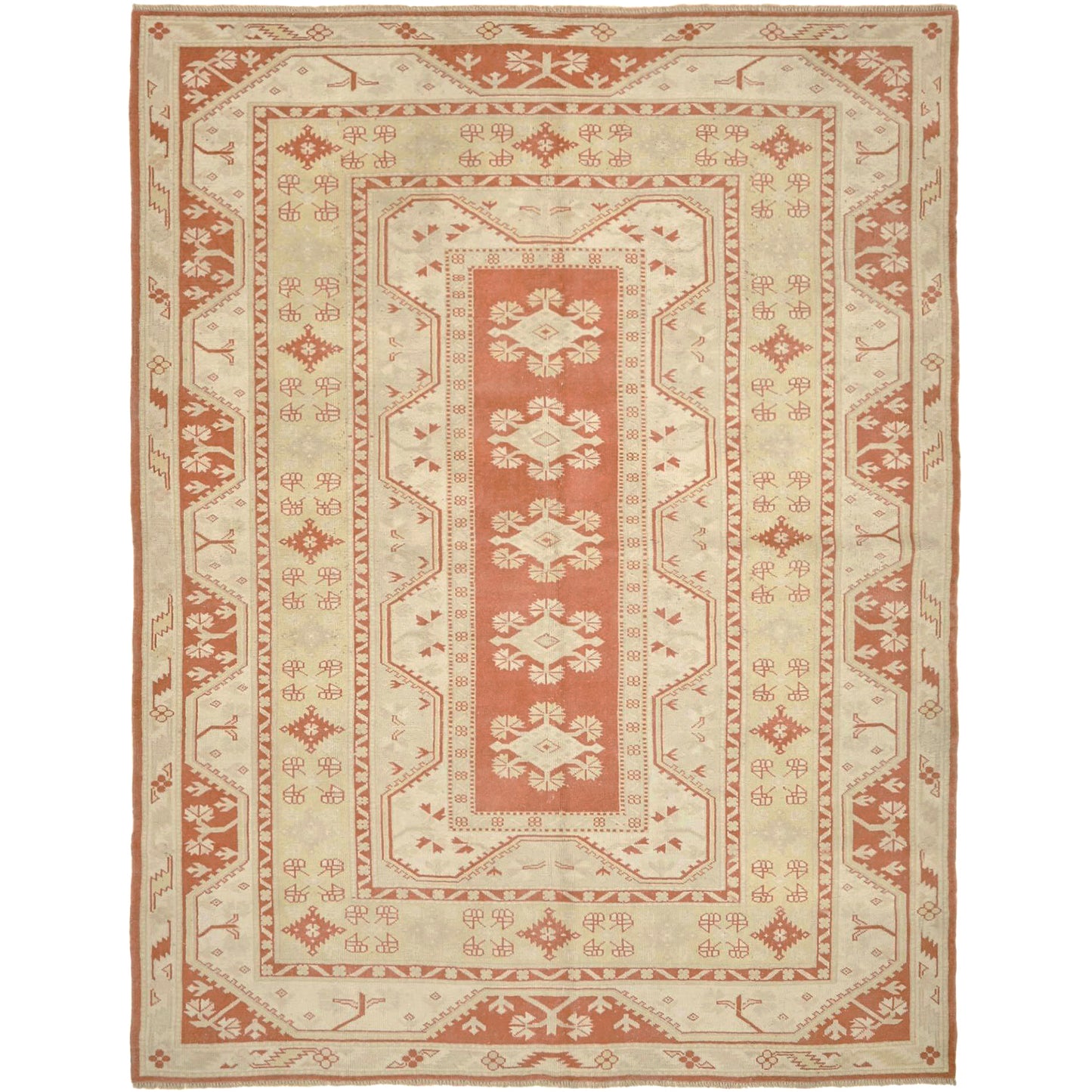 Structured Central Pane, Repeating Floral Units, 211 x 268