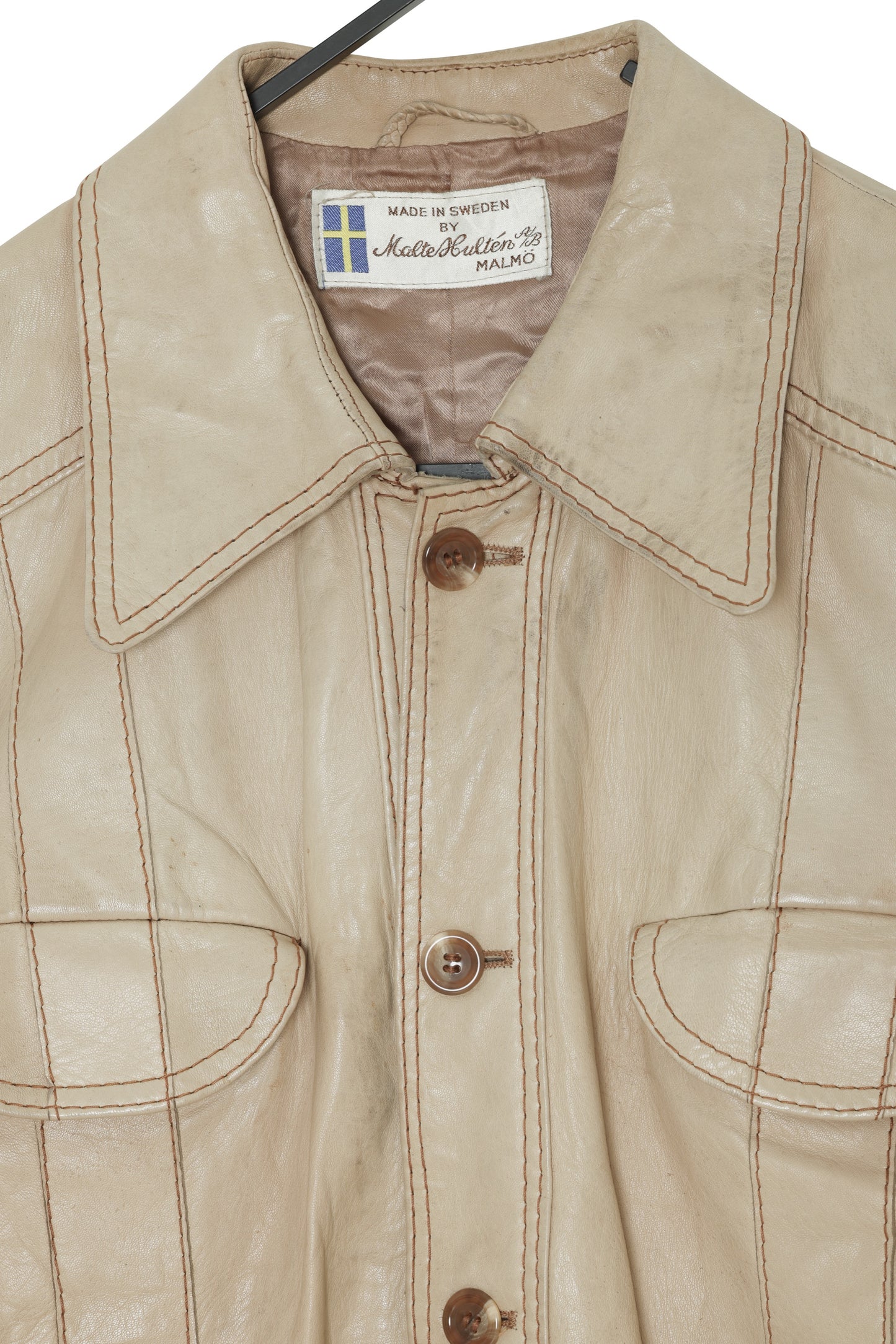 1960s–70s, Swedish Malte Bultén Malmö Calf Leather Panel-Seamed Leisure Jacket
