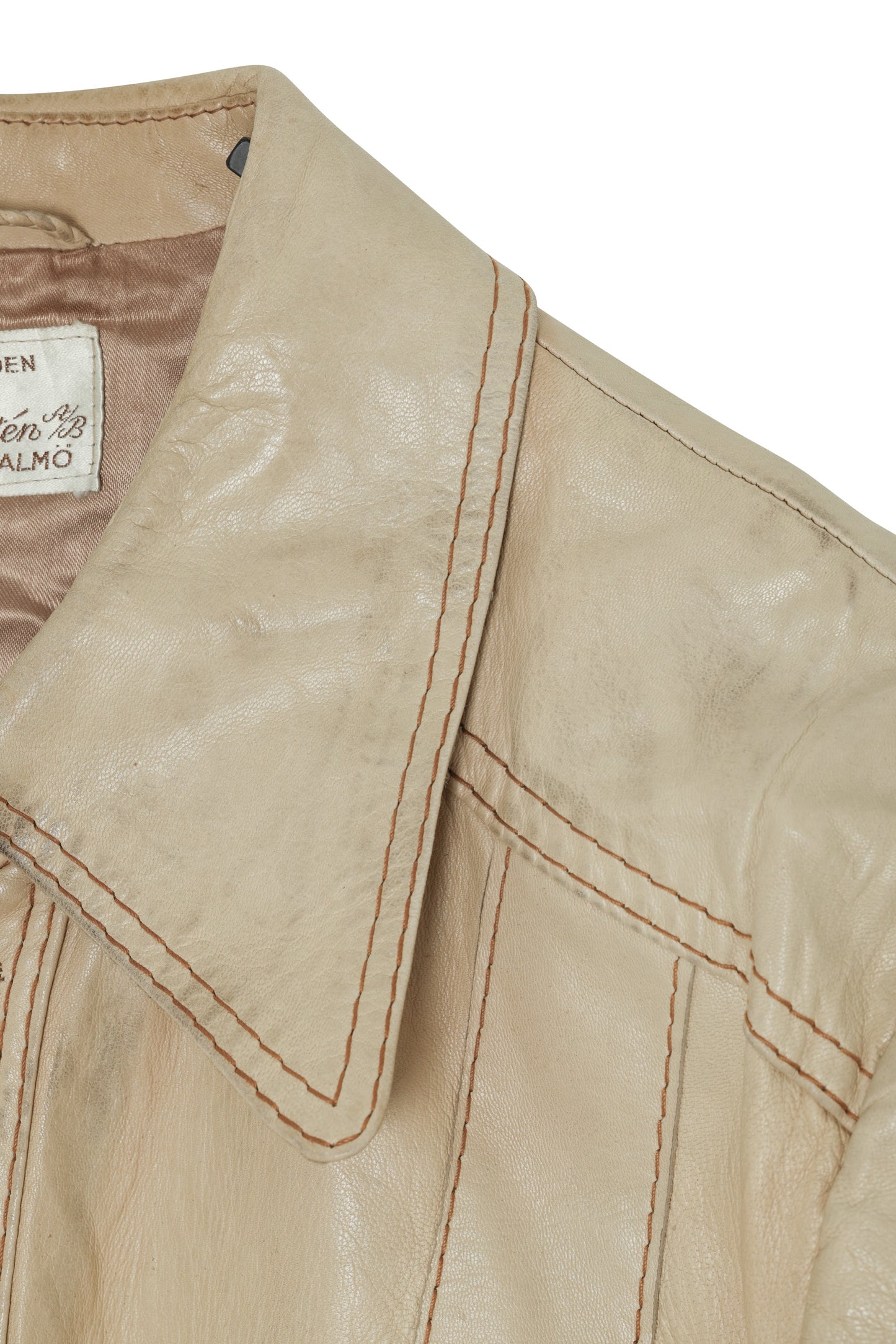 1960s–70s, Swedish Malte Bultén Malmö Calf Leather Panel-Seamed Leisure Jacket