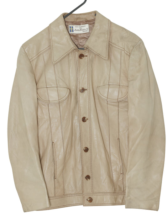 1960s–70s, Swedish Malte Bultén Malmö Calf Leather Panel-Seamed Leisure Jacket