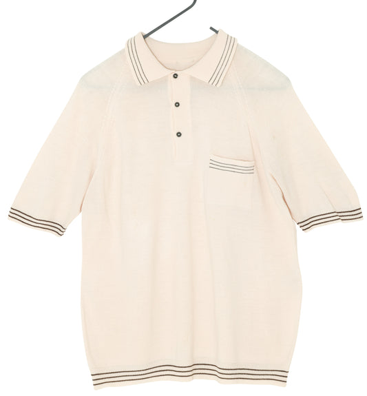 1950-1960s, Fine-Gauge Resort Knit Polo, Tipped Collar