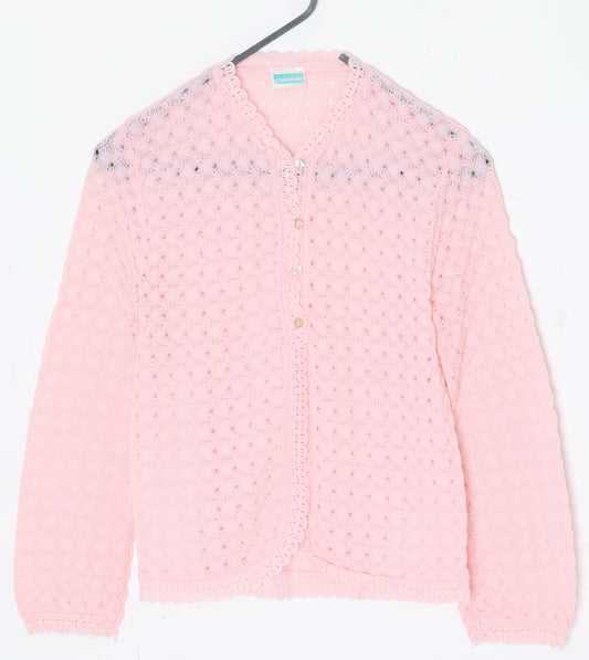 1968–75, Pastel Pointelle Cardigan in Courtelle Yarn, British Domestic Knitwear
