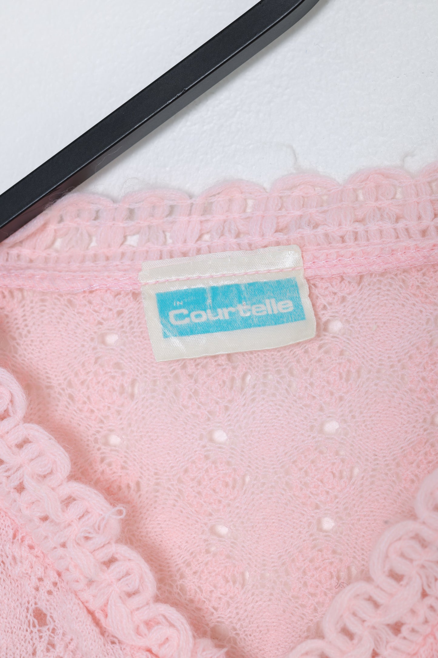 1968–75, Pastel Pointelle Cardigan in Courtelle Yarn, British Domestic Knitwear
