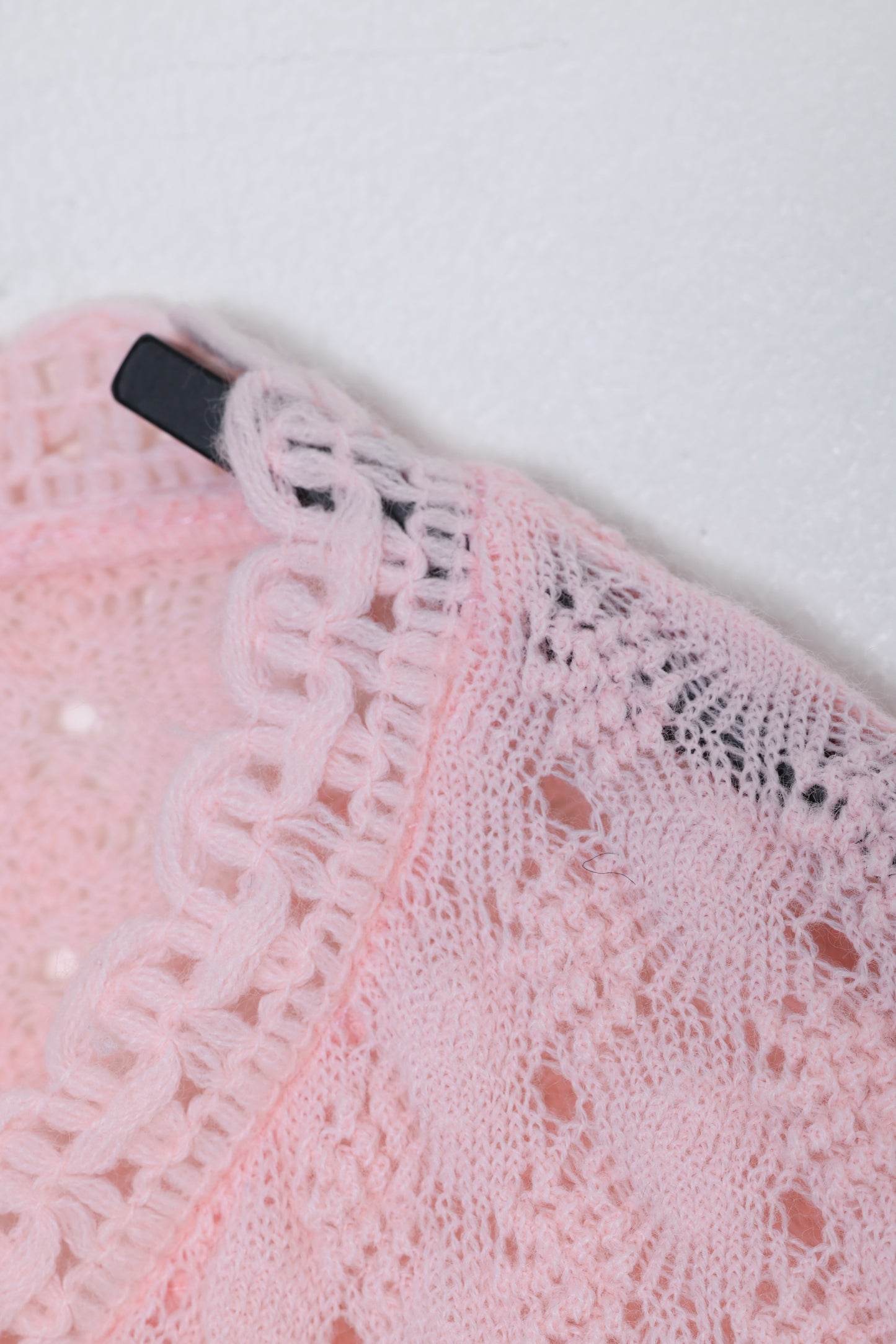 1968–75, Pastel Pointelle Cardigan in Courtelle Yarn, British Domestic Knitwear