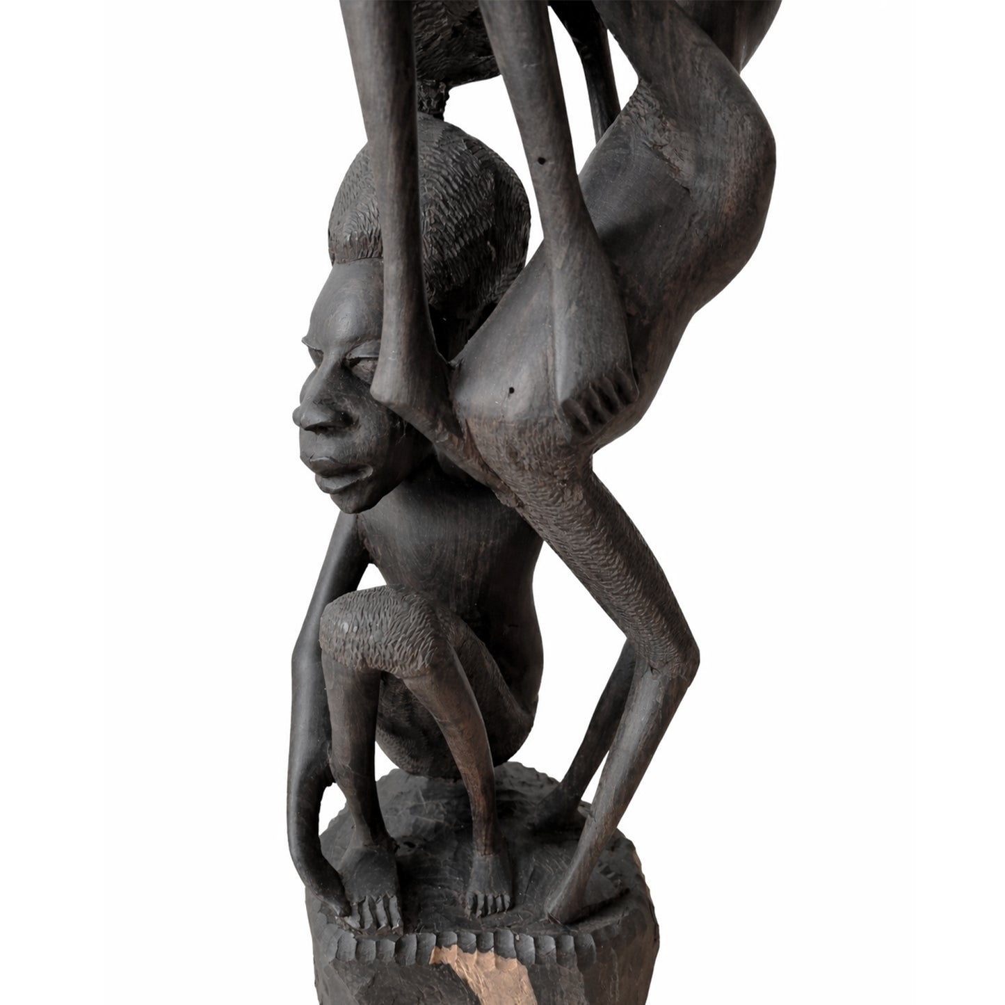 Tree of Life, Carved Ebony Multi-Figure Vertical Composition