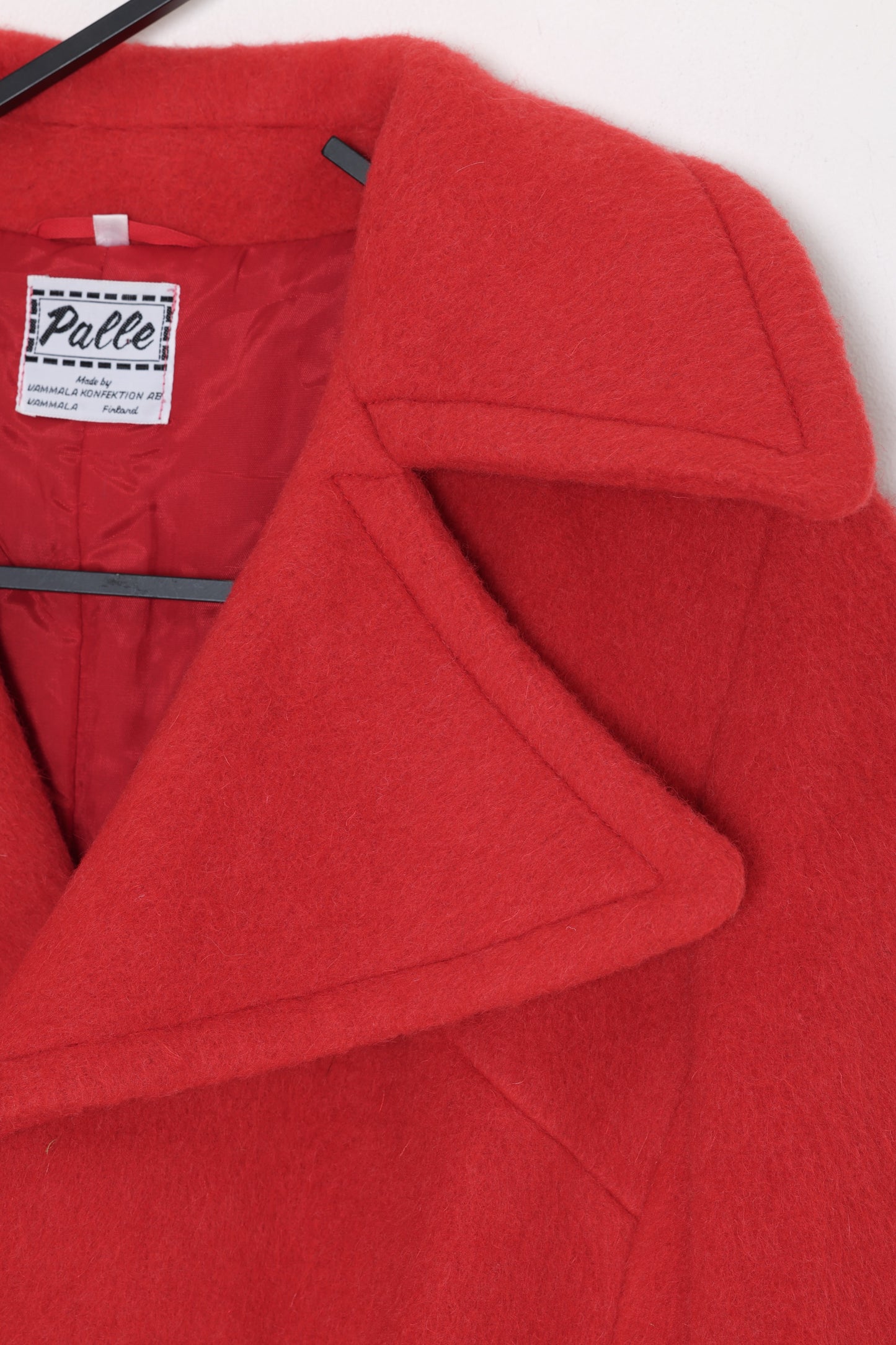 1970s, Finnish Felted Wool Car Coat, Overscaled Peak-Shawl Collar