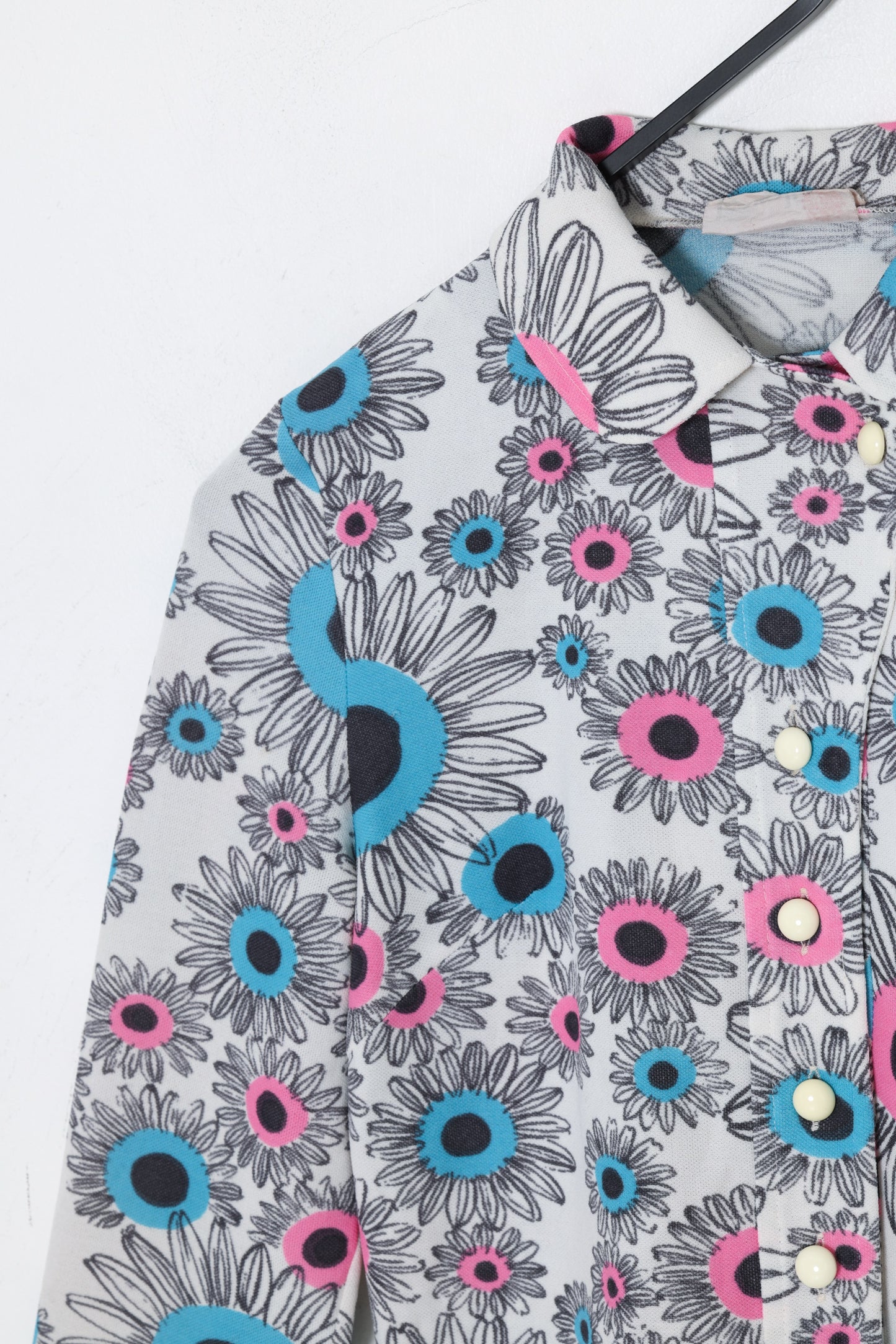1970s, Printed Leisure Shift Dress, Psychedelic Finnish Daisy Motif