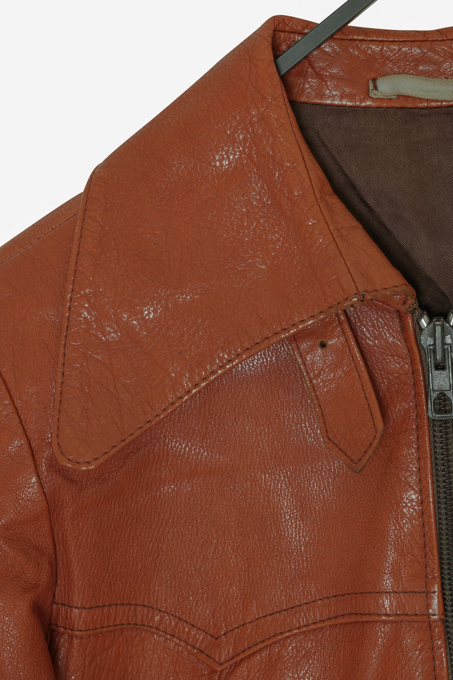 1970s Swedish Leather Jacket, Buckled Throat Latch, Ribbed Terminations, Western