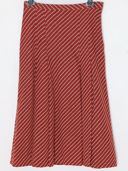1970s, Virgin Wool Knit Midi Skirt, Chevron Waist, Multi-Gore, Bias-Matched