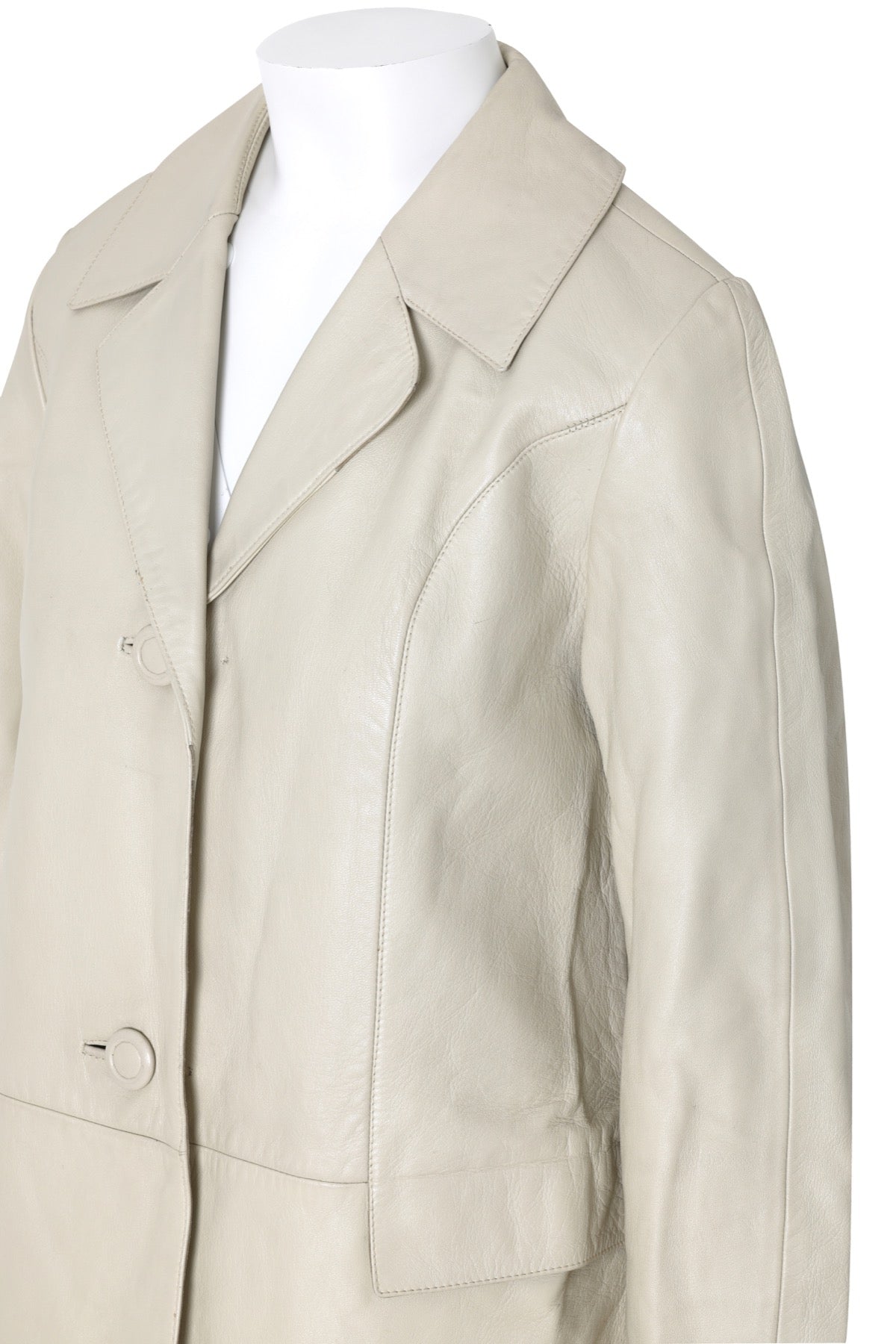 1975–1982, West German Leather Topcoat with Shaped Panels