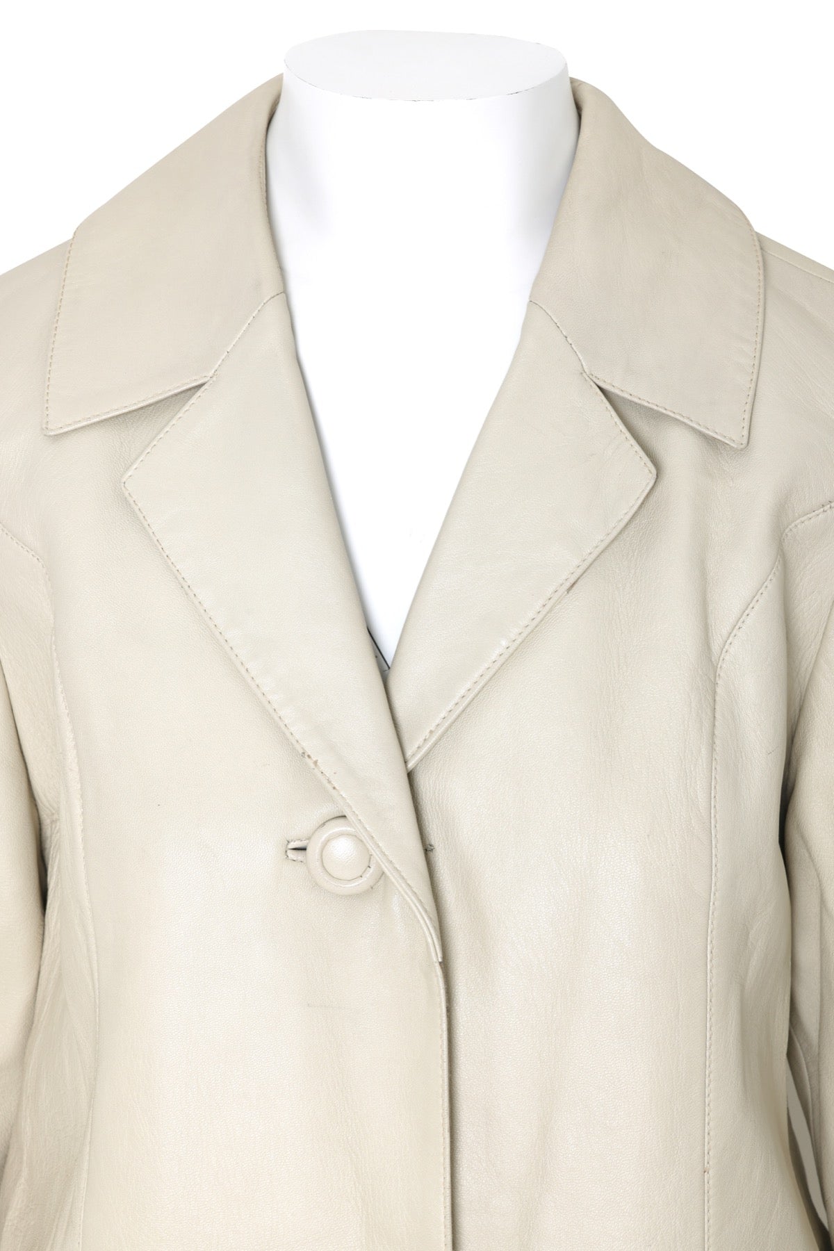1975–1982, West German Leather Topcoat with Shaped Panels
