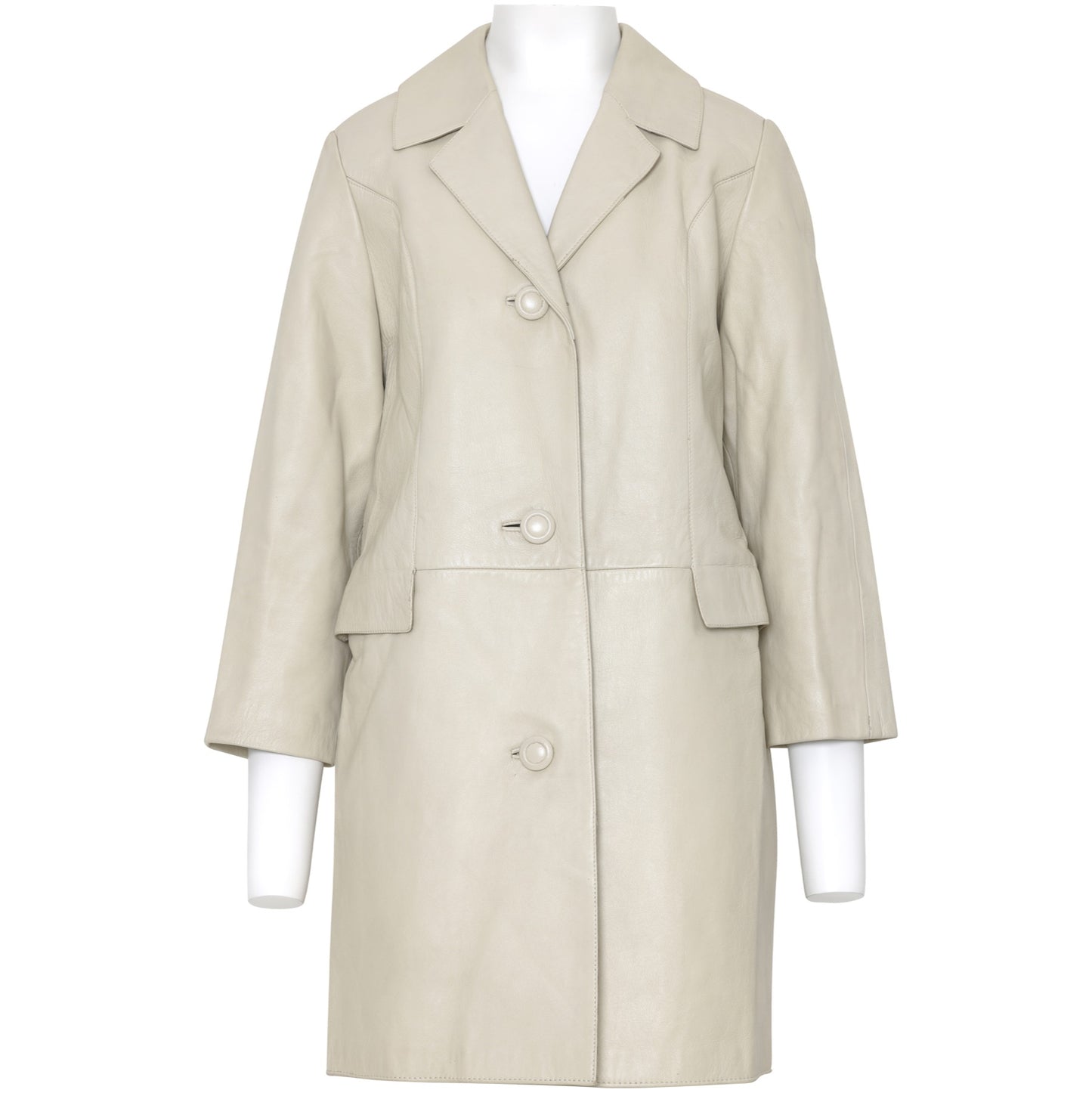 1975–1982, West German Leather Topcoat with Shaped Panels