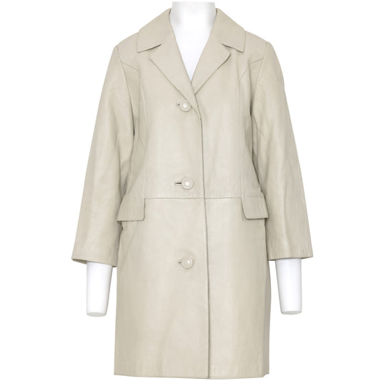 1975–1982, West German Leather Topcoat with Shaped Panels