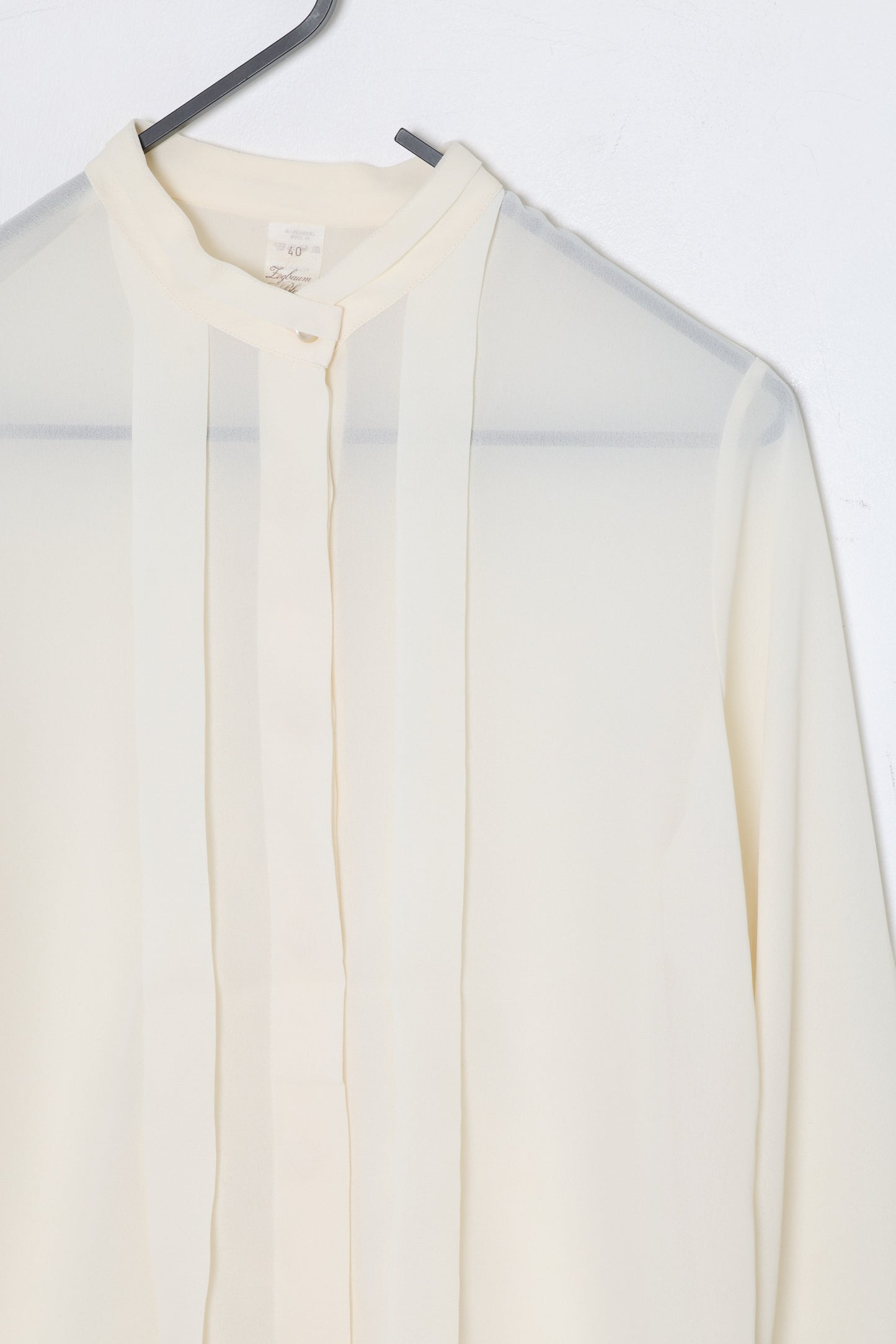1975–1985 Crepe Blouse, Narrow Band Collar, Late Cold War Period, West Germany