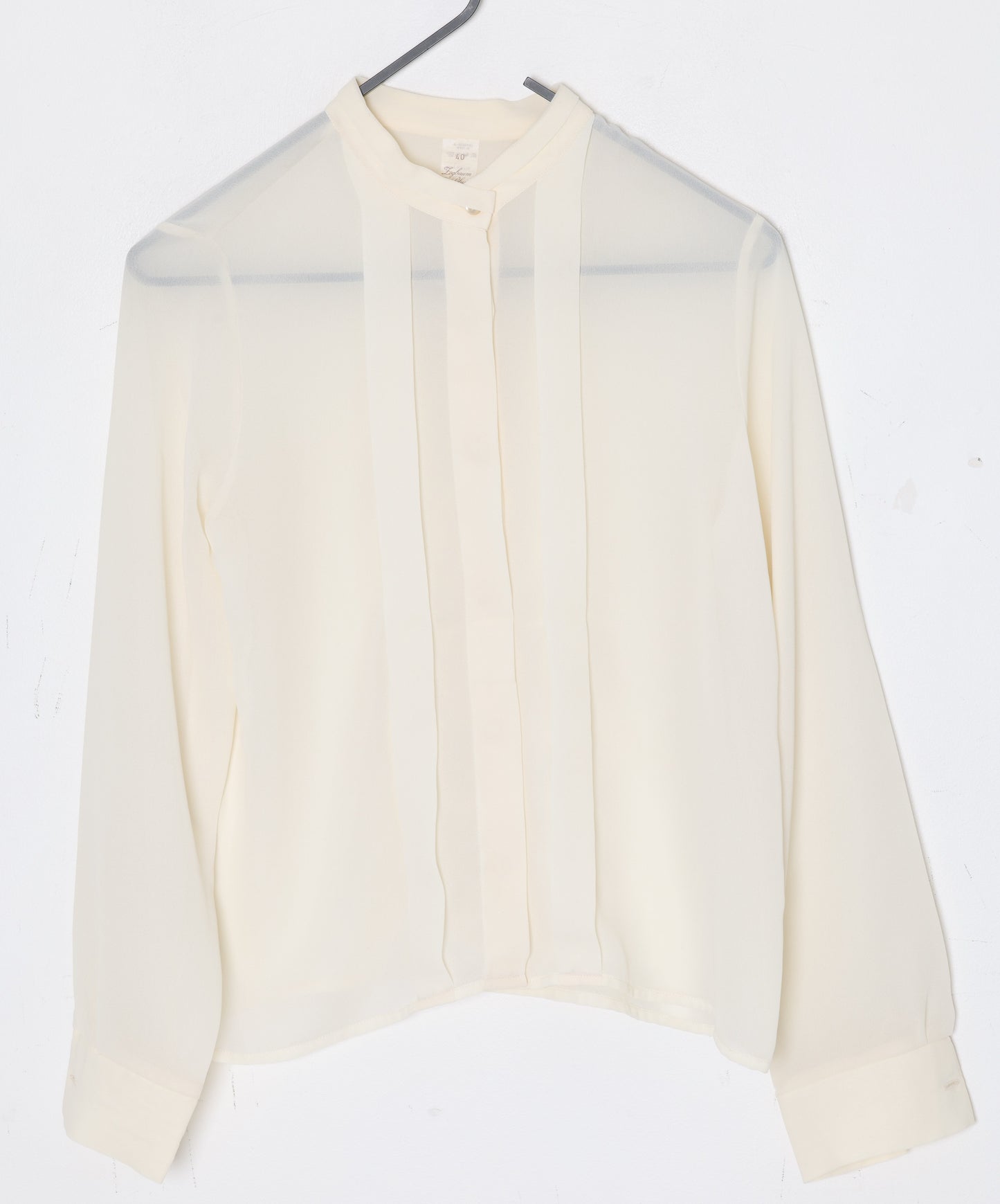 1975–1985 Crepe Blouse, Narrow Band Collar, Late Cold War Period, West Germany