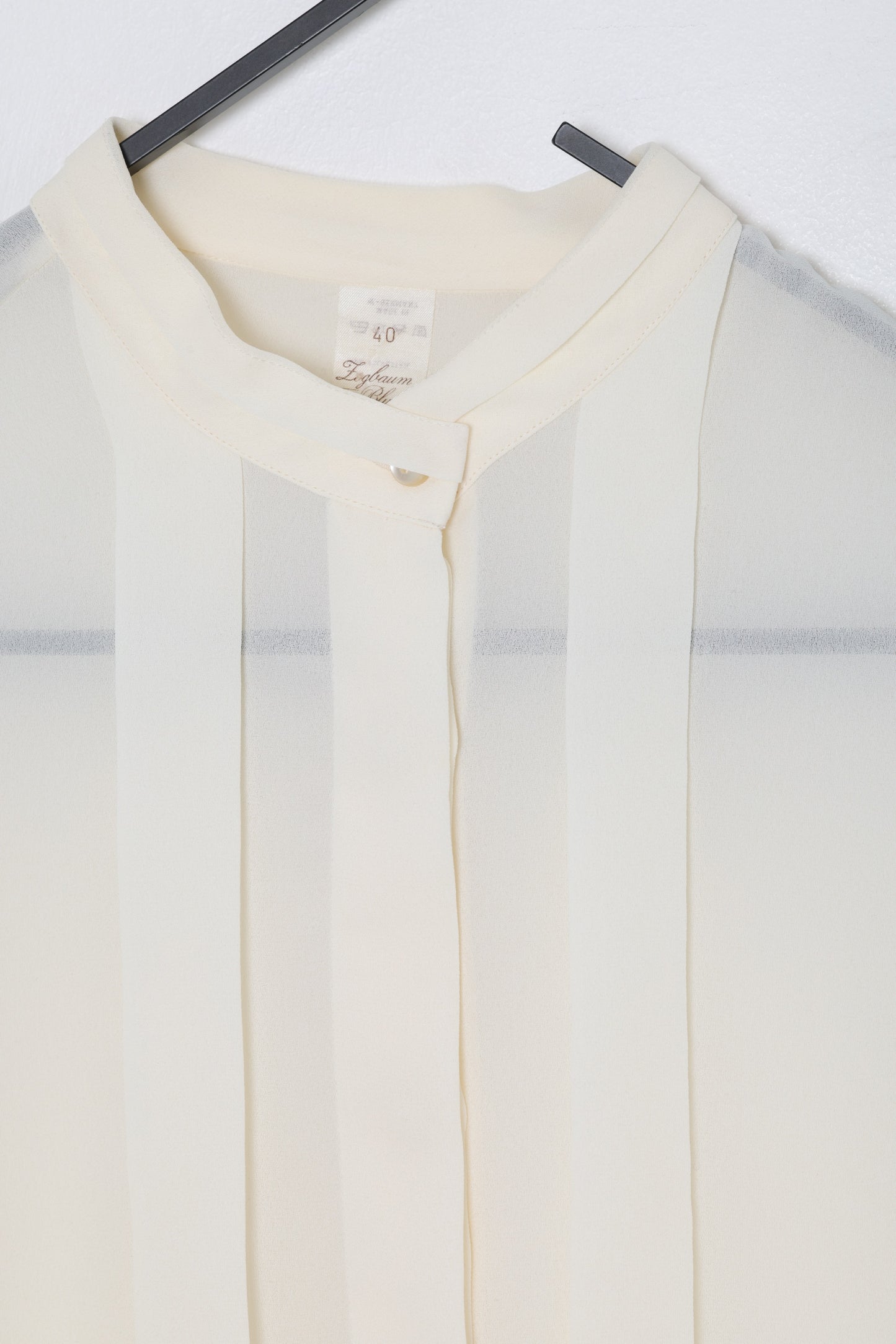 1975–1985 Crepe Blouse, Narrow Band Collar, Late Cold War Period, West Germany
