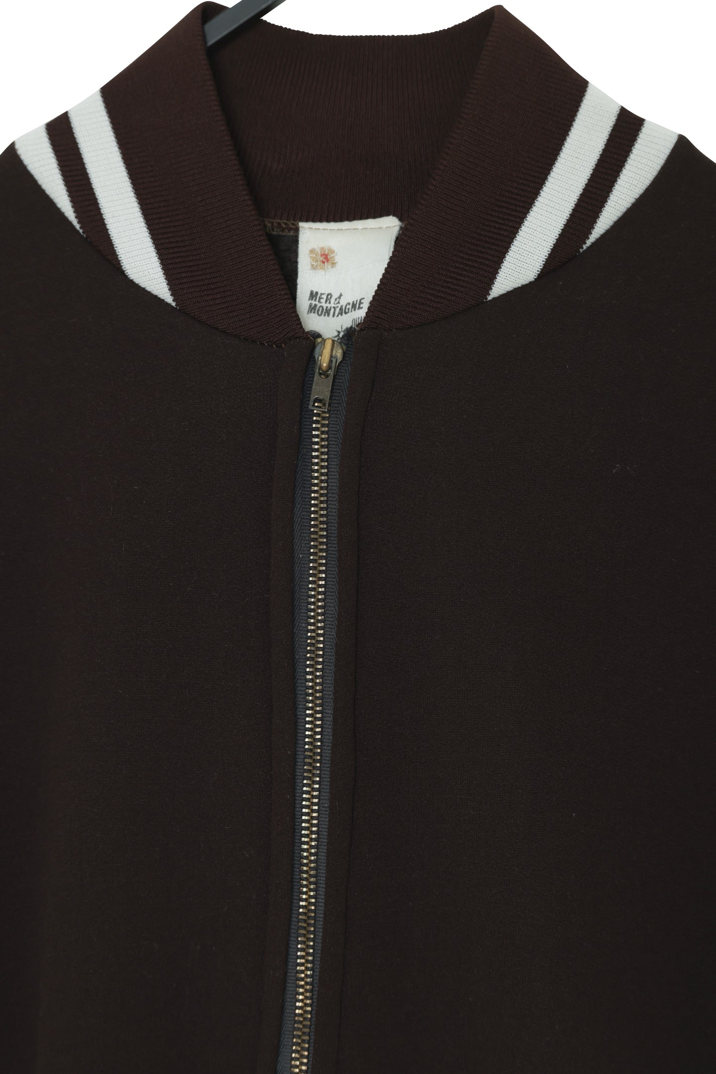 1975–1985, French Athleisure Double-Knit Warmup Jacket with Varsity Bands