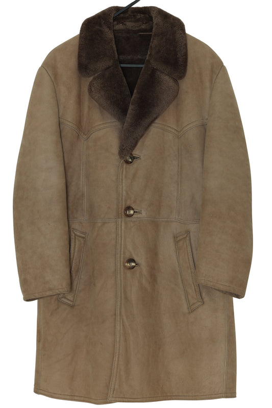 1975–1985, Shearling-Faced Sheepskin Car Coat with Western Yoke Seaming