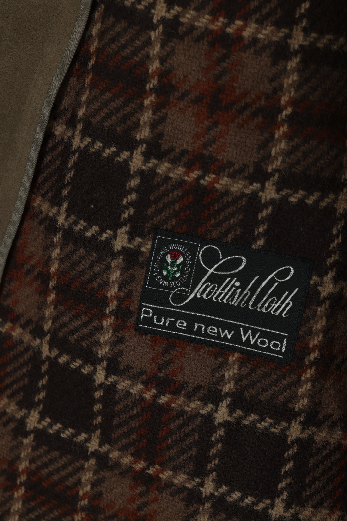 1980–1990 German Suede Car Coat, Concealed Placket, Minimal Panels, Scottish Wool Lining
