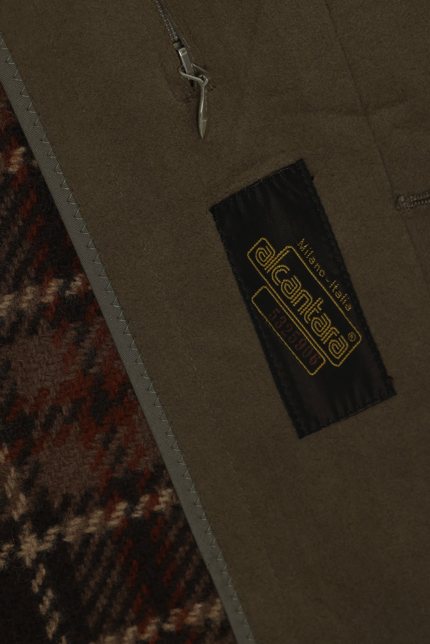 1980–1990 German Suede Car Coat, Concealed Placket, Minimal Panels, Scottish Wool Lining
