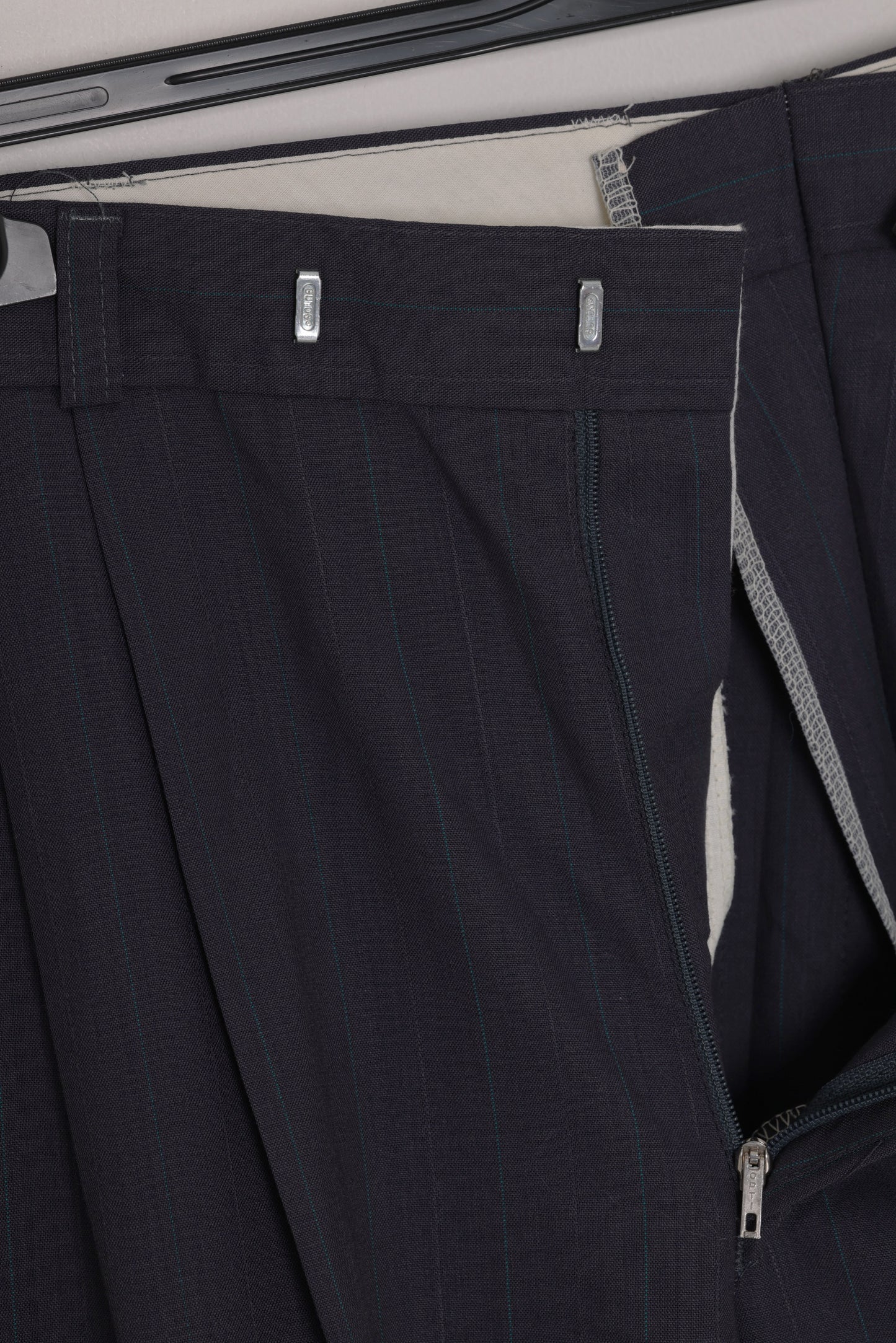 1980s–1990s Dress Trousers, Wool Blend, Pinstripe