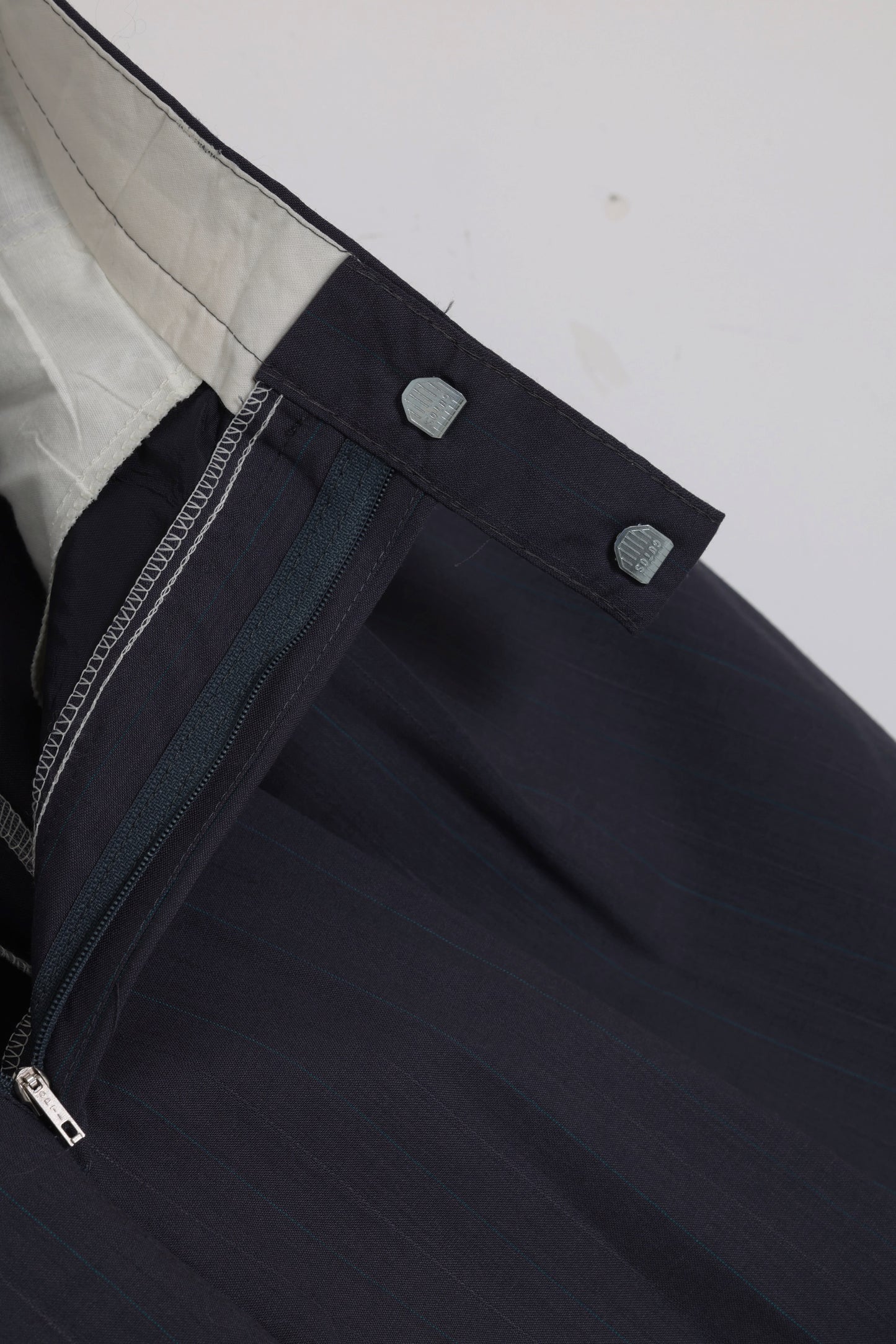 1980s–1990s Dress Trousers, Wool Blend, Pinstripe