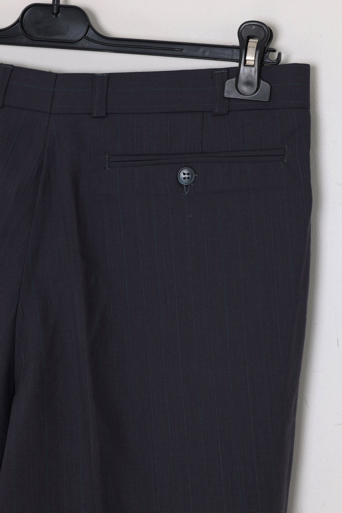 1980s–1990s Dress Trousers, Wool Blend, Pinstripe