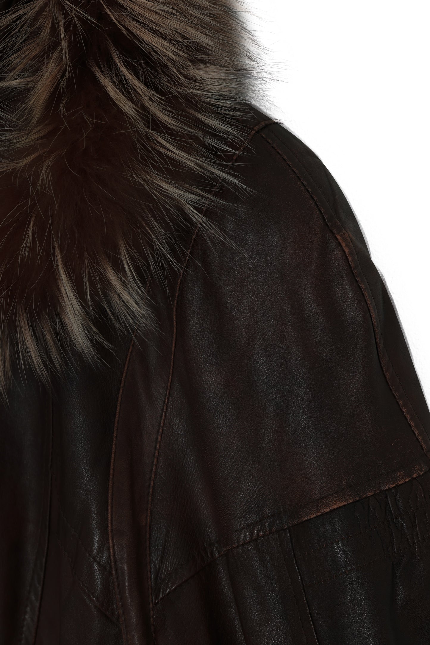 1980s–1990s Finnish Leather Parka, Structured Panels