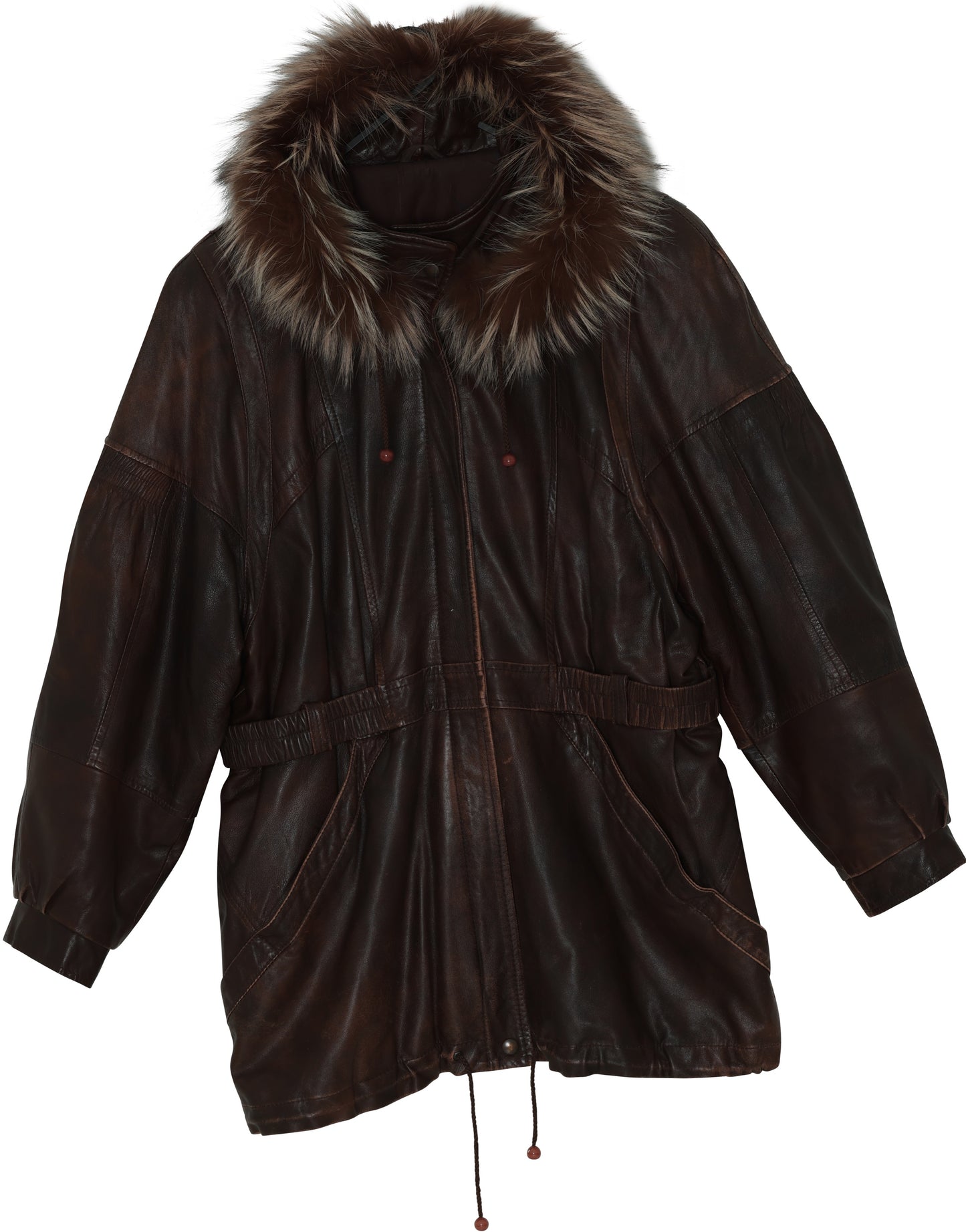 1980s–1990s Finnish Leather Parka, Structured Panels